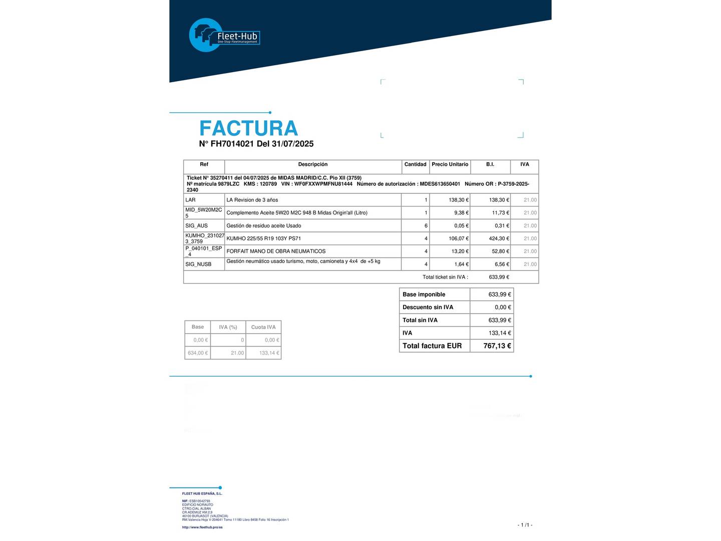 Foto del mantenimiento del Ford Kuga Ford Kuga 1.5T EcoBoost ST-Line X 4x2 (150 CV)