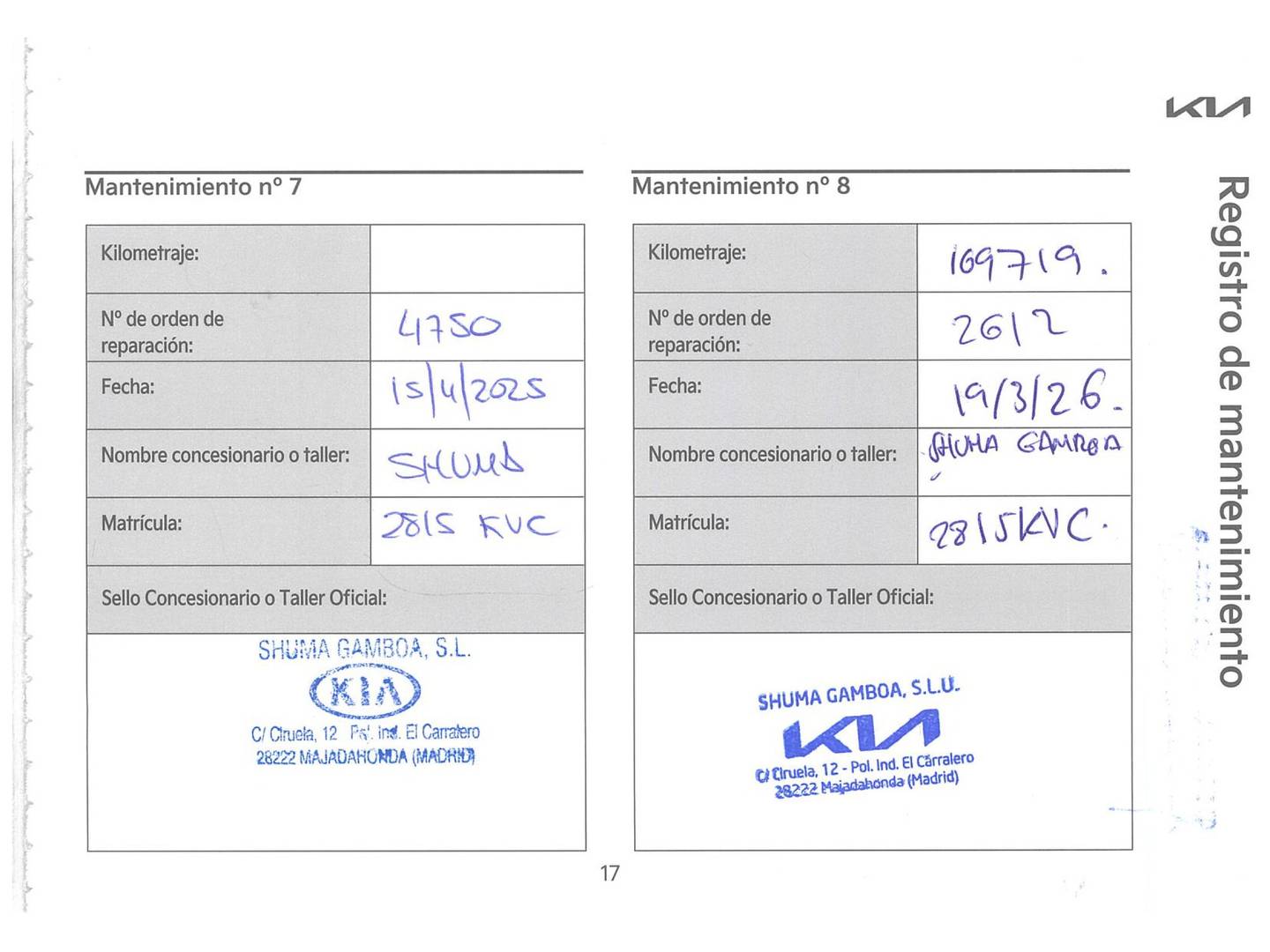 Foto del mantenimiento del KIA Niro Kia Niro 1.6 GDi HEV Híbrido Drive (141 CV)