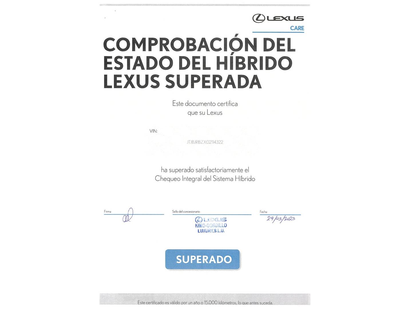 Foto del mantenimiento del Lexus NX Lexus NX 300h Executive Navigation 4WD (197 CV)