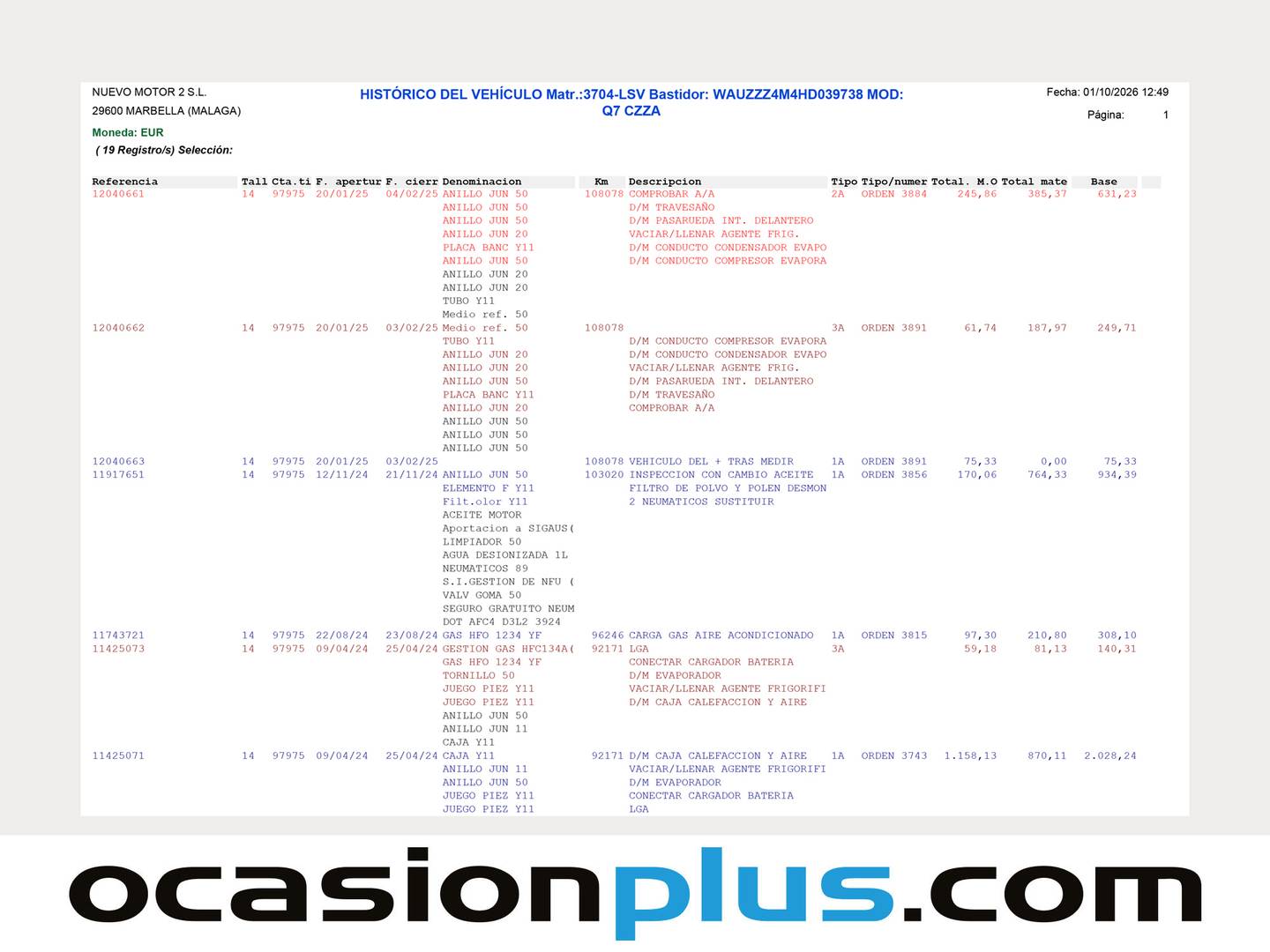 Foto del mantenimiento del Audi Q7 Audi Q7 3.0 TDI ultra quattro (218 CV) tiptronic 7 Plazas Pack S-Line