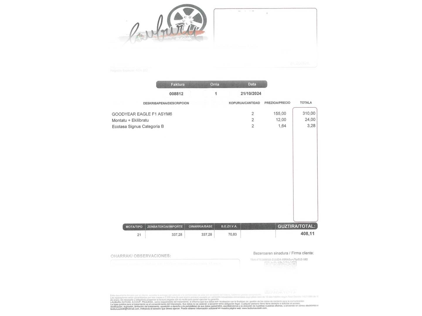Foto del mantenimiento del Cupra Ateca Cupra Ateca 2.0 TSI 4Drive DSG (300 CV)