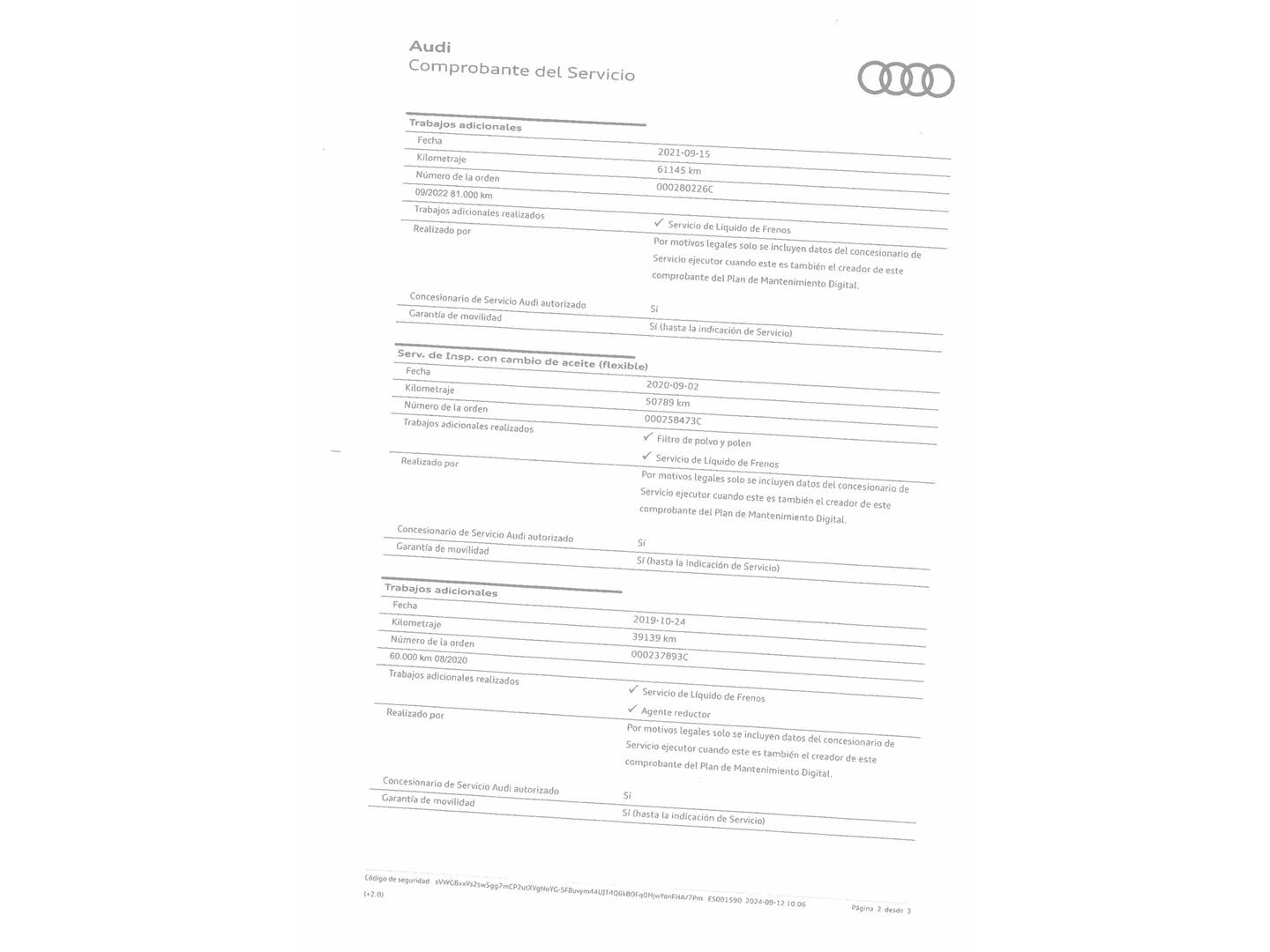 Foto del mantenimiento del Audi A5 Audi A5 Sportback S line 2.0 TDI clean diesel (150 CV)