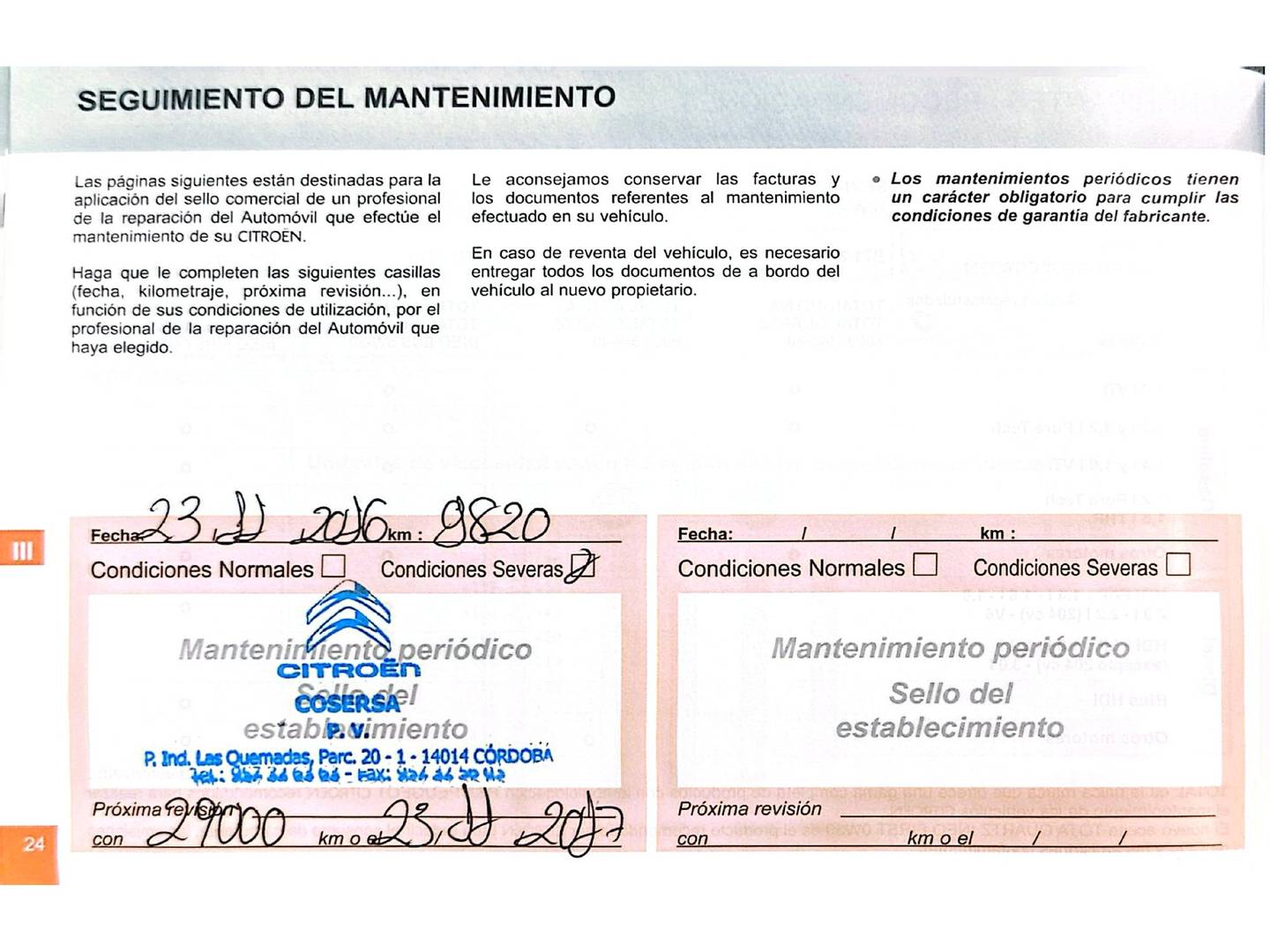 Foto del mantenimiento del Citroën C4 Picasso Citroën C4 Picasso BlueHDi 150 Exclusive (150 CV)