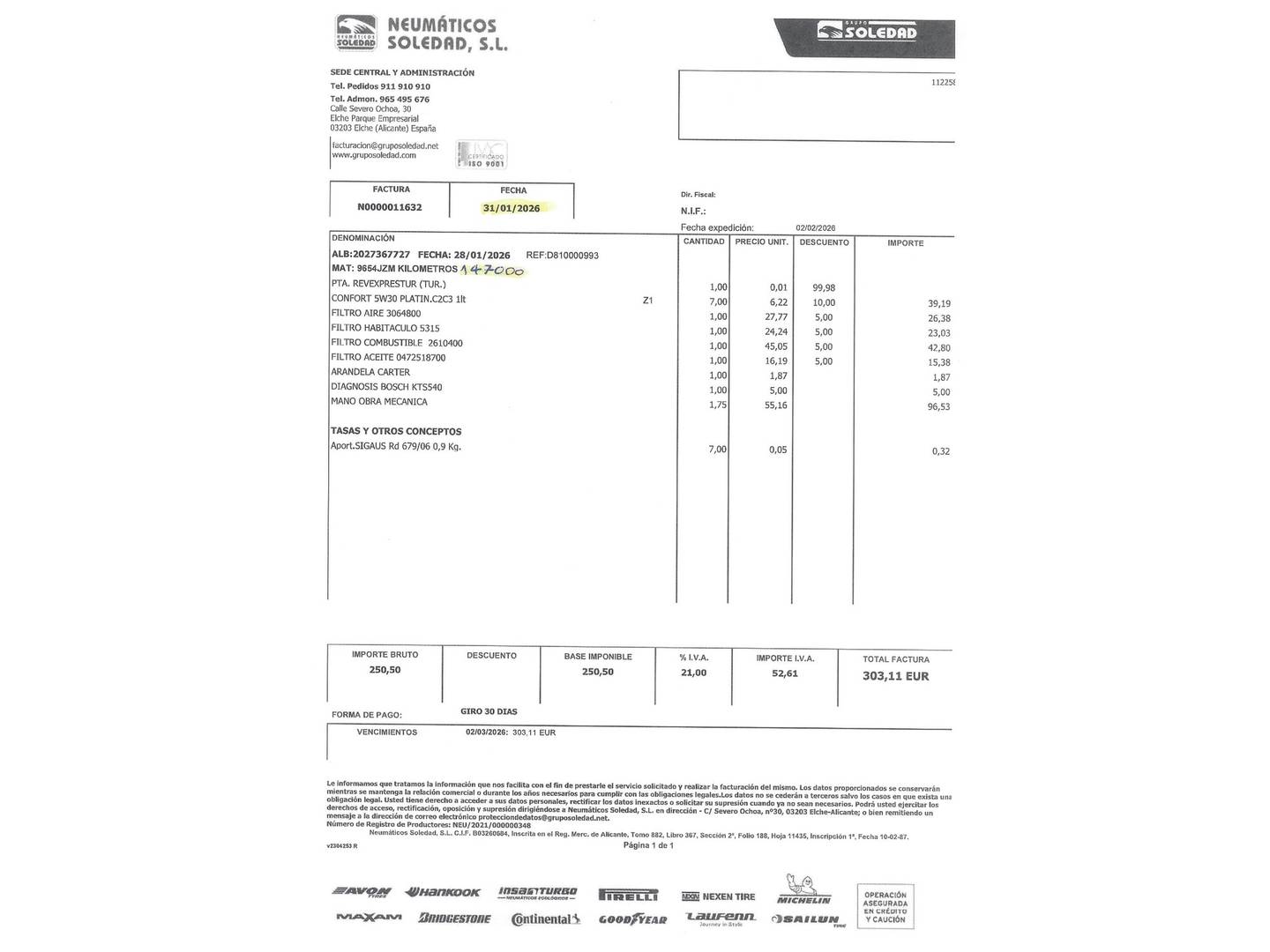 Foto del mantenimiento del Citroën Jumpy Citroën Jumpy Furgon BlueHDi 115 Talla M Confort (115 CV)