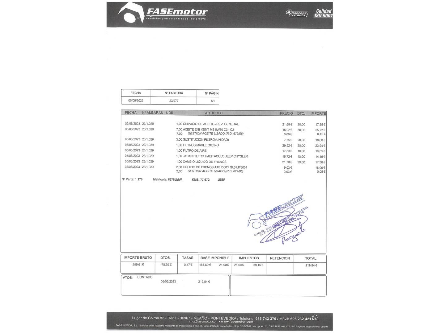 Foto del mantenimiento del Jeep Wrangler Jeep Wrangler 2.8 CRD Sport (200 CV)