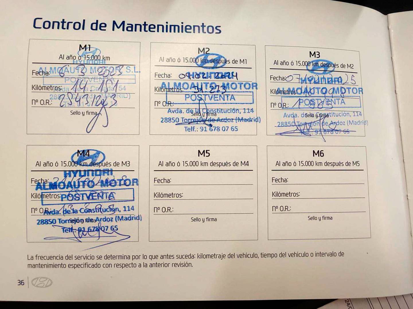 Foto del mantenimiento del Hyundai i20 Hyundai i20 1.0 TGDI 48V Klass (100 CV)