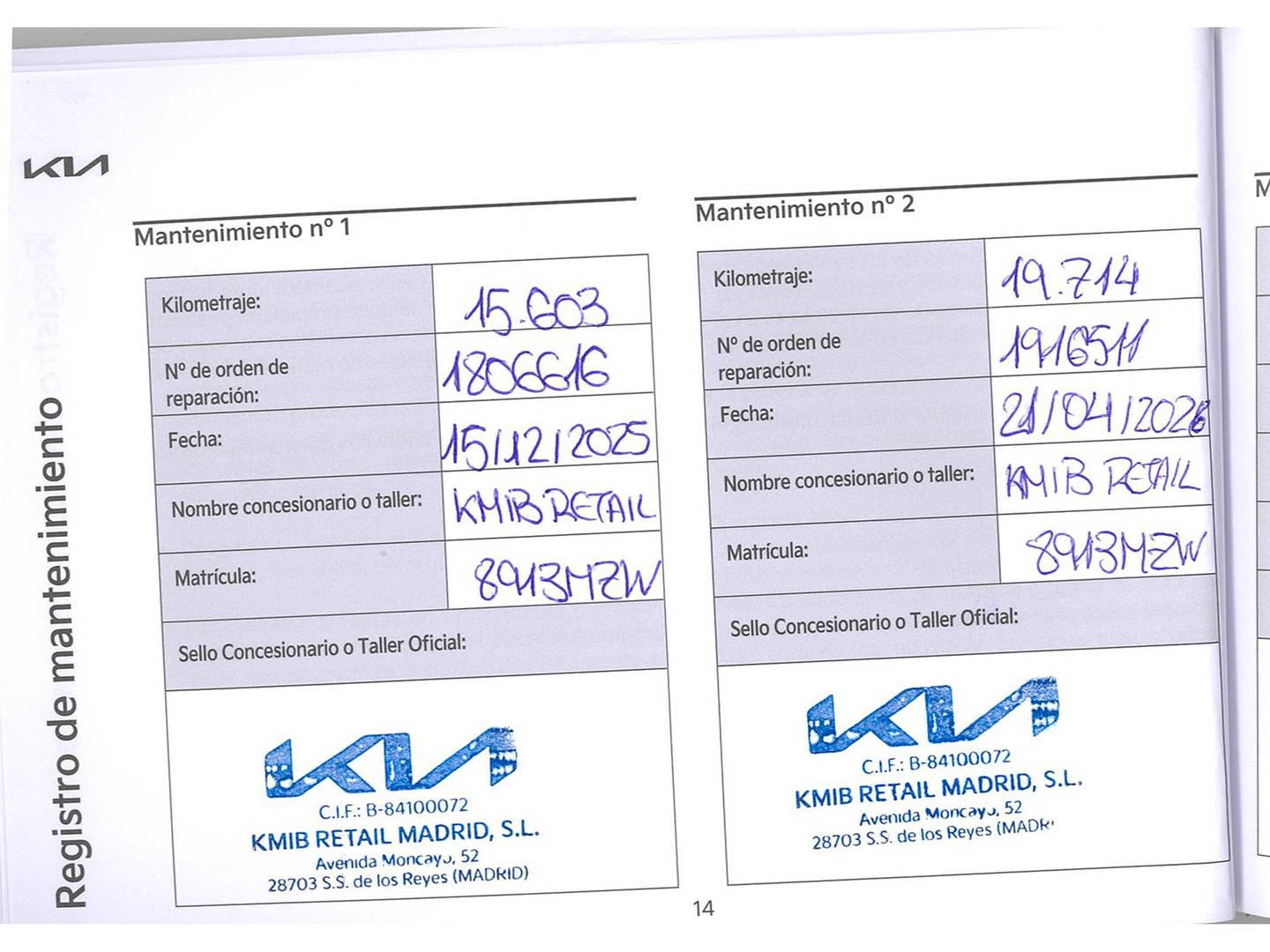 Foto del mantenimiento del KIA Ceed KIA Ceed 1.0 T-GDI Drive (100 CV)