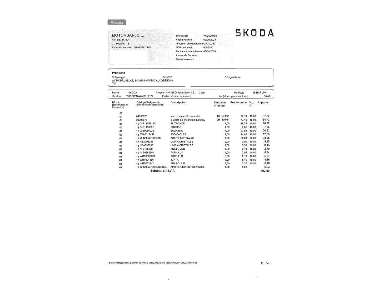 Foto Skoda Scala Skoda Scala 1.5 TSI Sport DSG (150 CV)