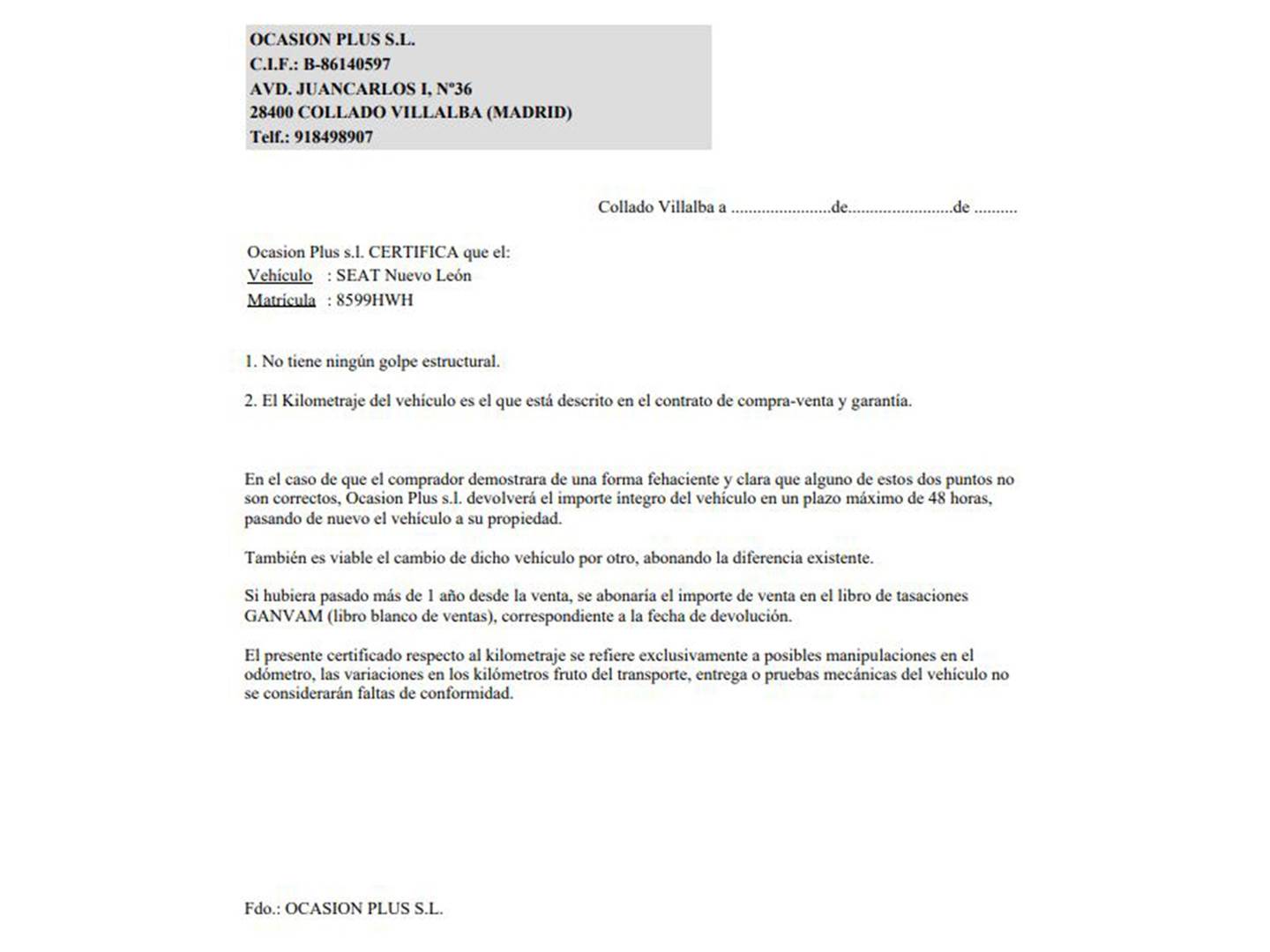 Foto del certificado del Seat León ST Seat León ST 2.0 TDI S&S FR (184 CV)