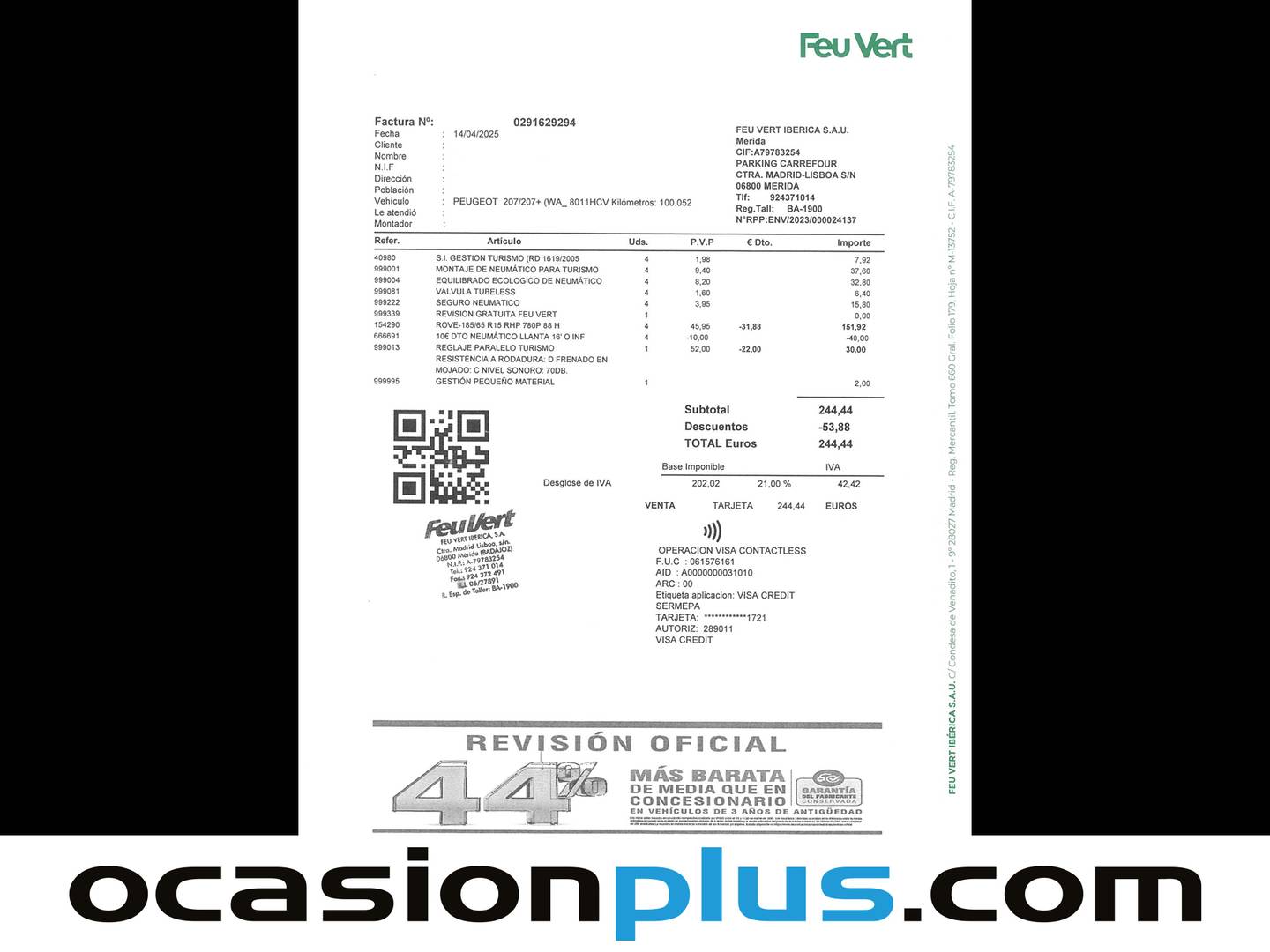 Foto del mantenimiento del Peugeot 207 Peugeot 207 1.4 Business Line (75 CV)