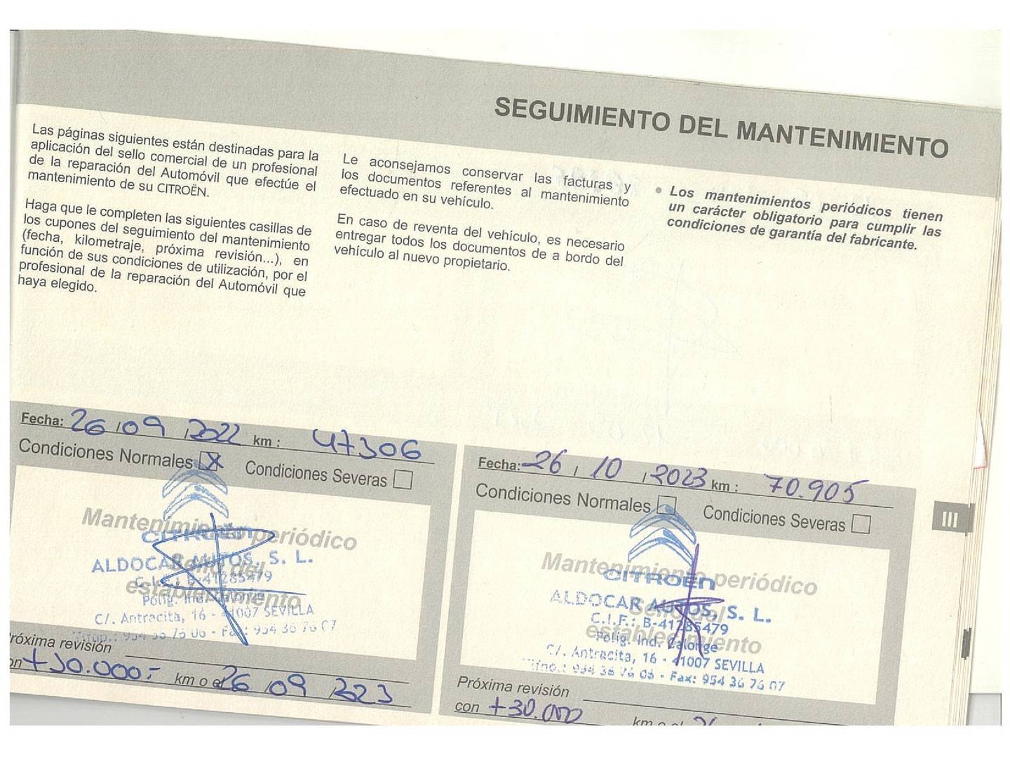 Foto del mantenimiento del Citroën Berlingo Citroën Berlingo Combi BlueHDi 130 S&S Talla XL Feel EAT8 (131 CV) 7 Plazas