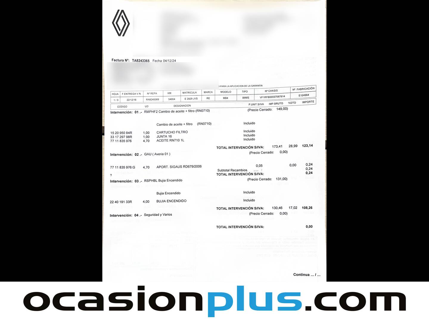 Foto del mantenimiento del Renault Mégane Renault Megane Intens Energy TCe (130 CV)