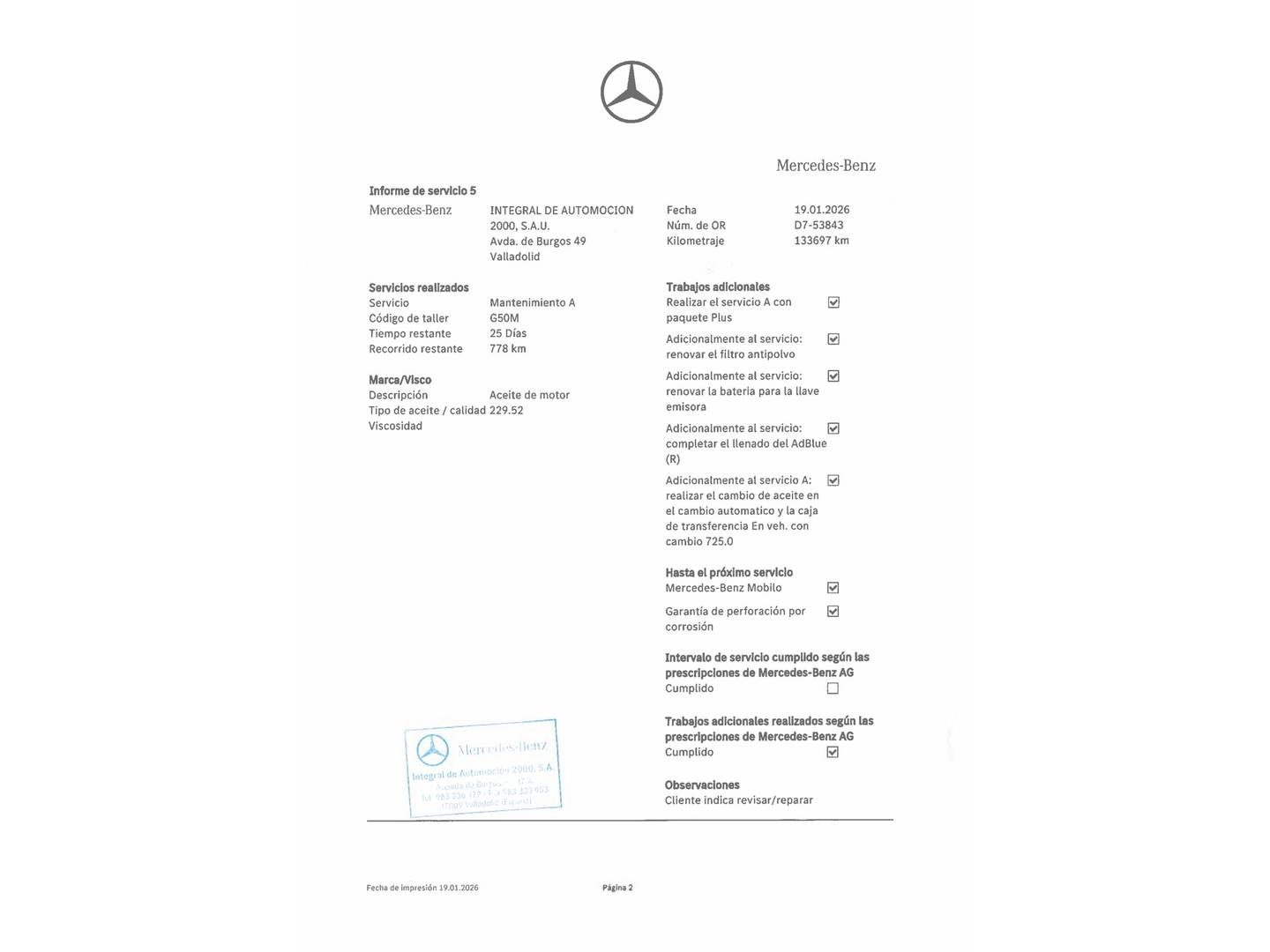 Foto del mantenimiento del Mercedes GLC Coupé Mercedes GLC Coupé 300 de 4Matic (306 CV)
