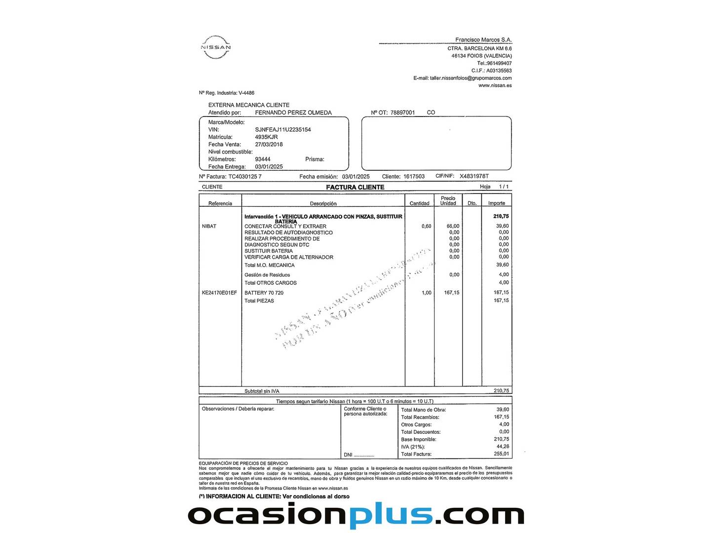 Foto del mantenimiento del Nissan QASHQAI Nissan Qashqai DIG-T 115 N-Connecta 4x2 (115 CV)