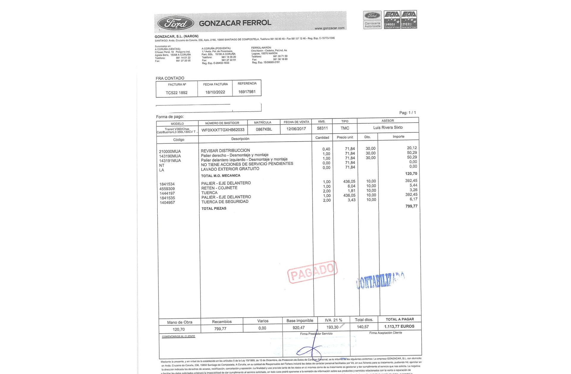 Ford Transit Furgon 350 L3H2 Trend Delantera - foto 20