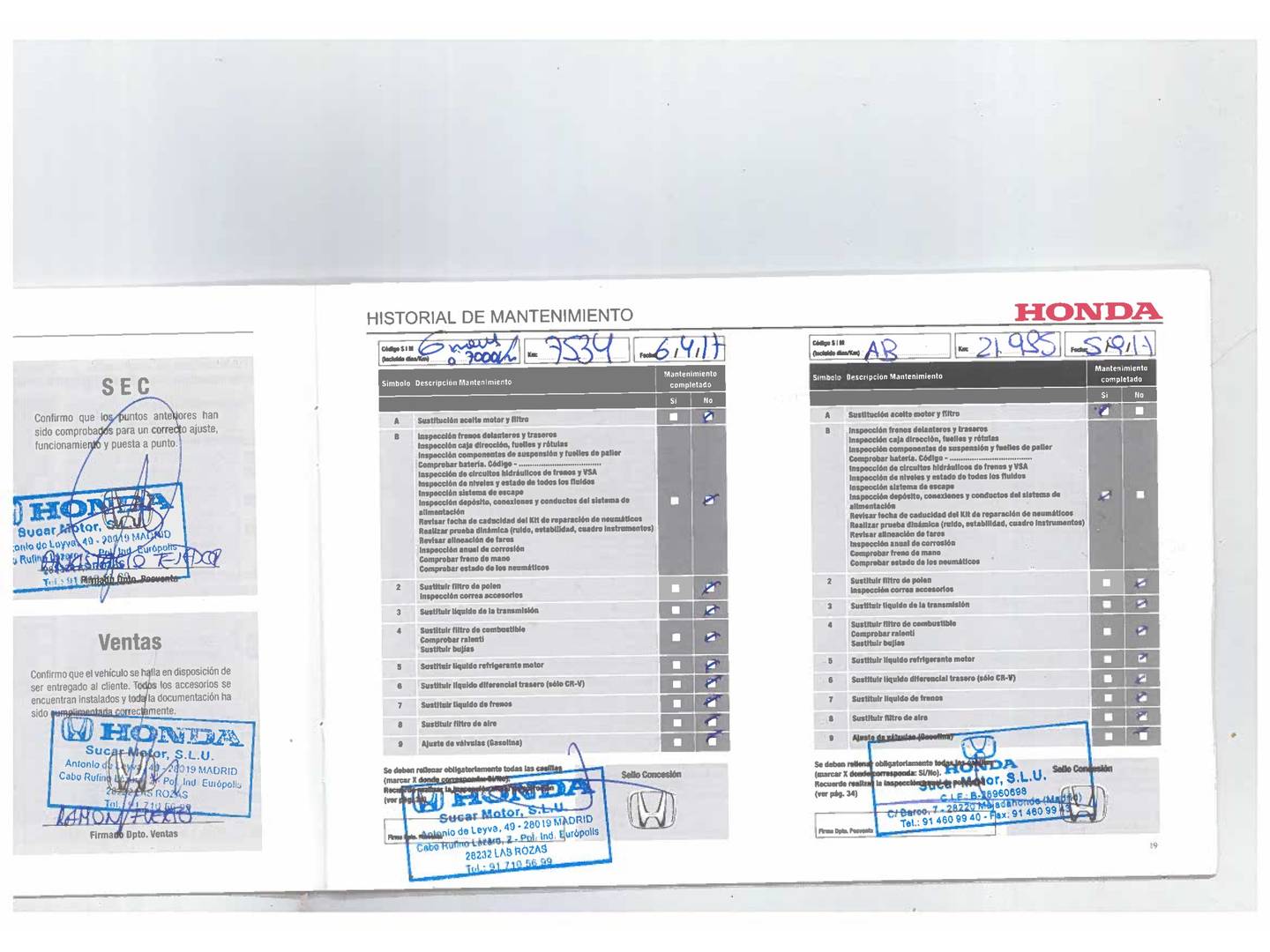 Foto del mantenimiento del Honda HR-V Honda HR-V 1.6 i-DTEC Executive (120 CV)