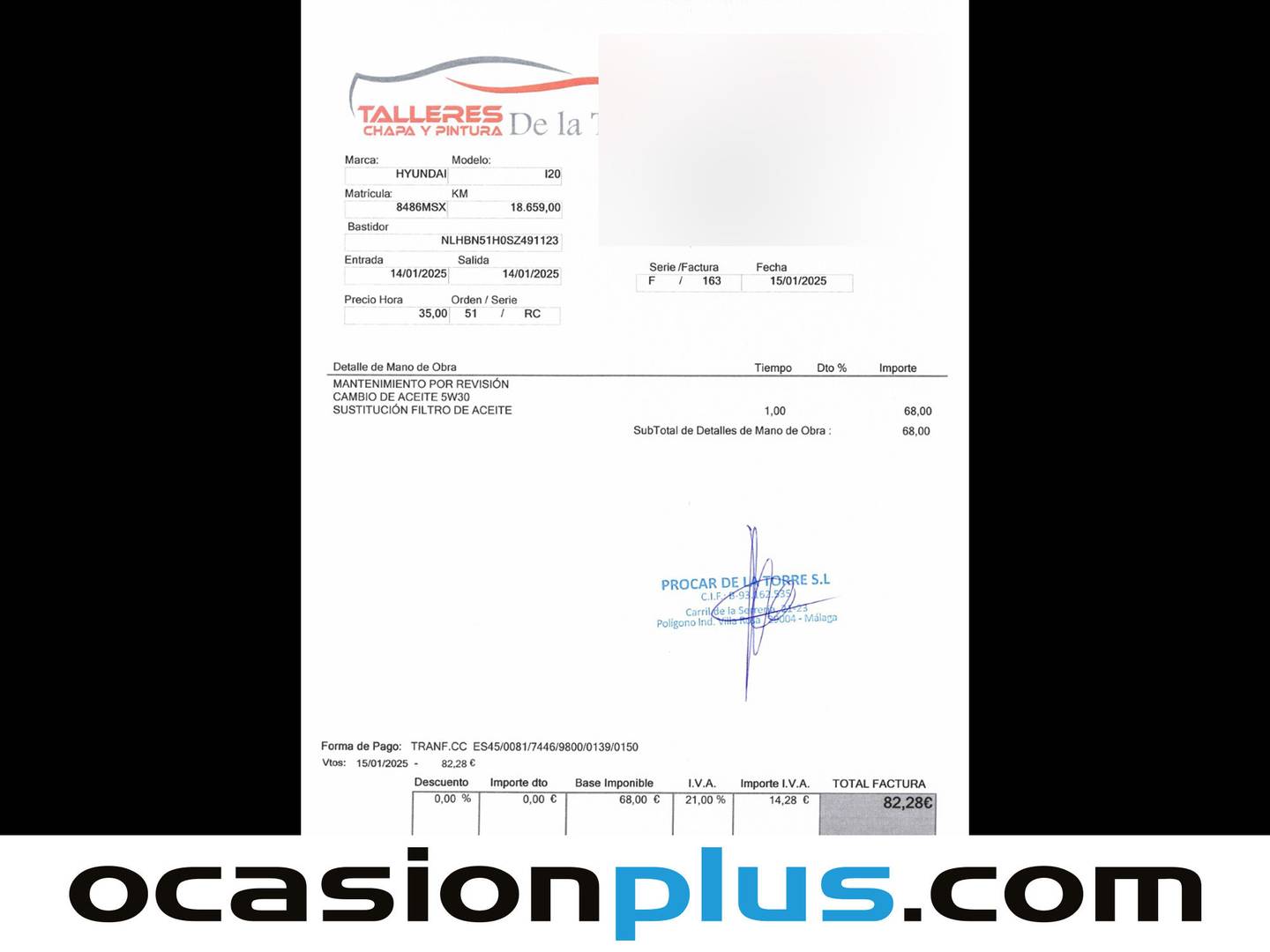Foto del mantenimiento del Hyundai i20 Hyundai i20 1.2 MPI N Line (79 CV)