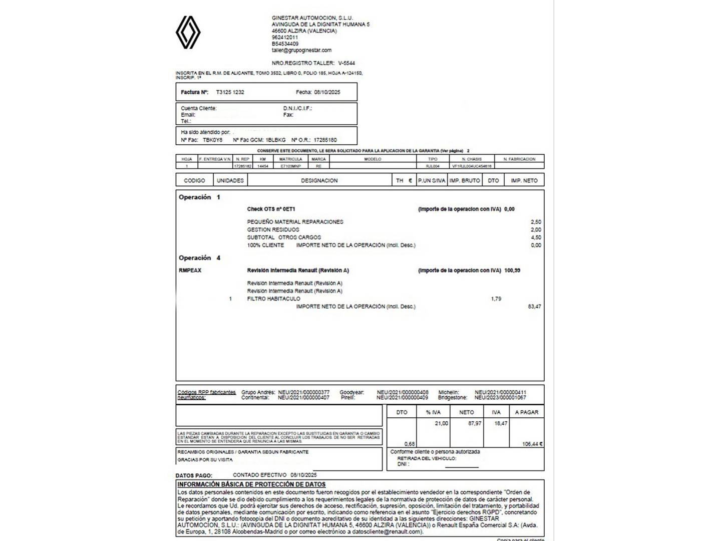 Foto del mantenimiento del Renault Arkana Renault Arkana Esprit Alpine full hybrid E-Tech (145 CV)