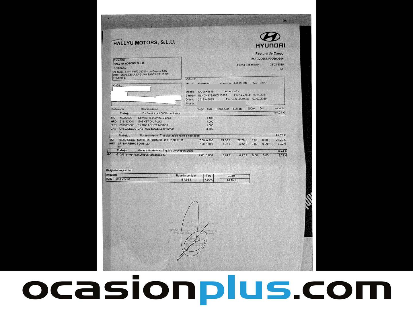 Foto del mantenimiento del Hyundai i10 Hyundai i10 1.2 Go! (87 CV)