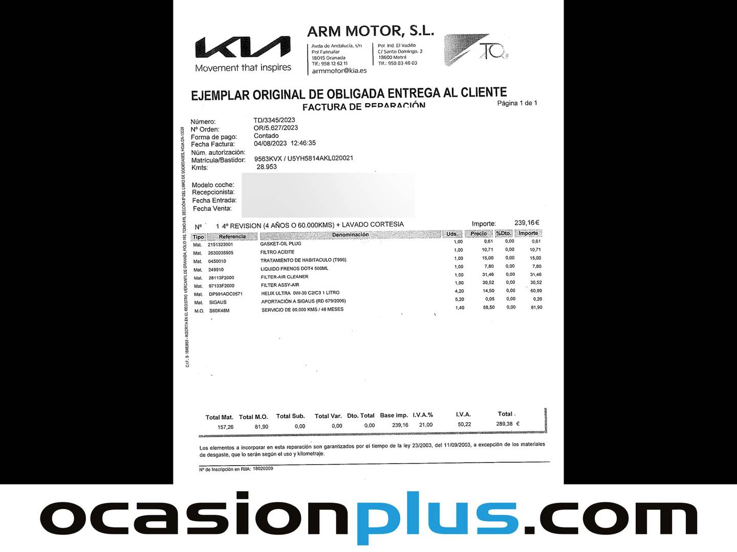 Foto del mantenimiento del KIA Ceed Tourer KIA Ceed Tourer 1.4 T-GDi Eco-Dynamics Drive (140 CV)