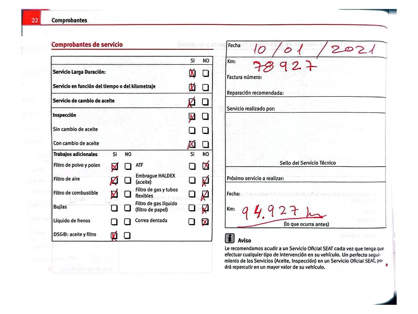 Foto del mantenimiento del Seat León Seat León ST 2.0 TDI S&S FR DSG (150 CV)