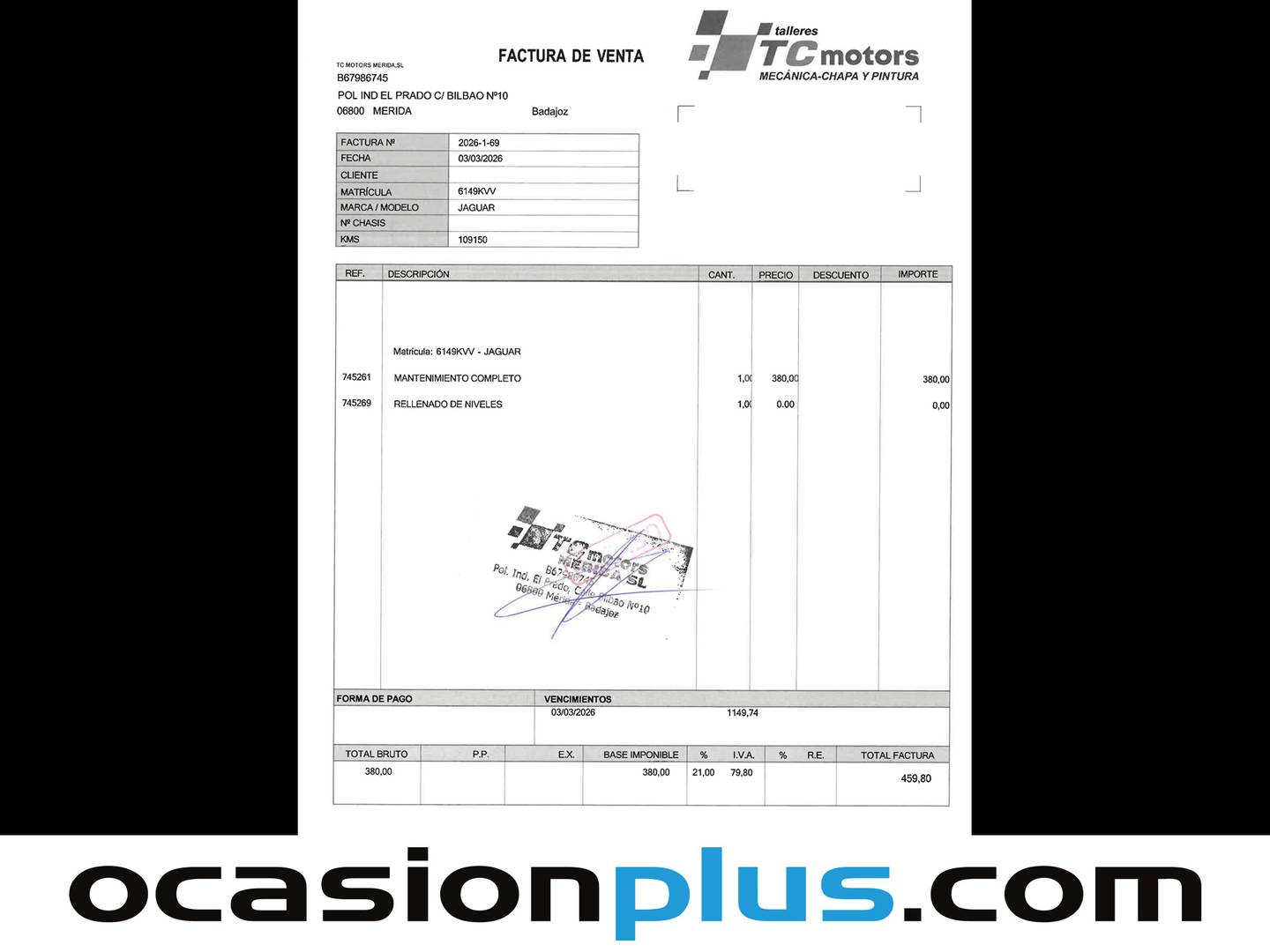 Foto del mantenimiento del Jaguar XF Jaguar XF 2.0 D Prestige Auto (180 CV)