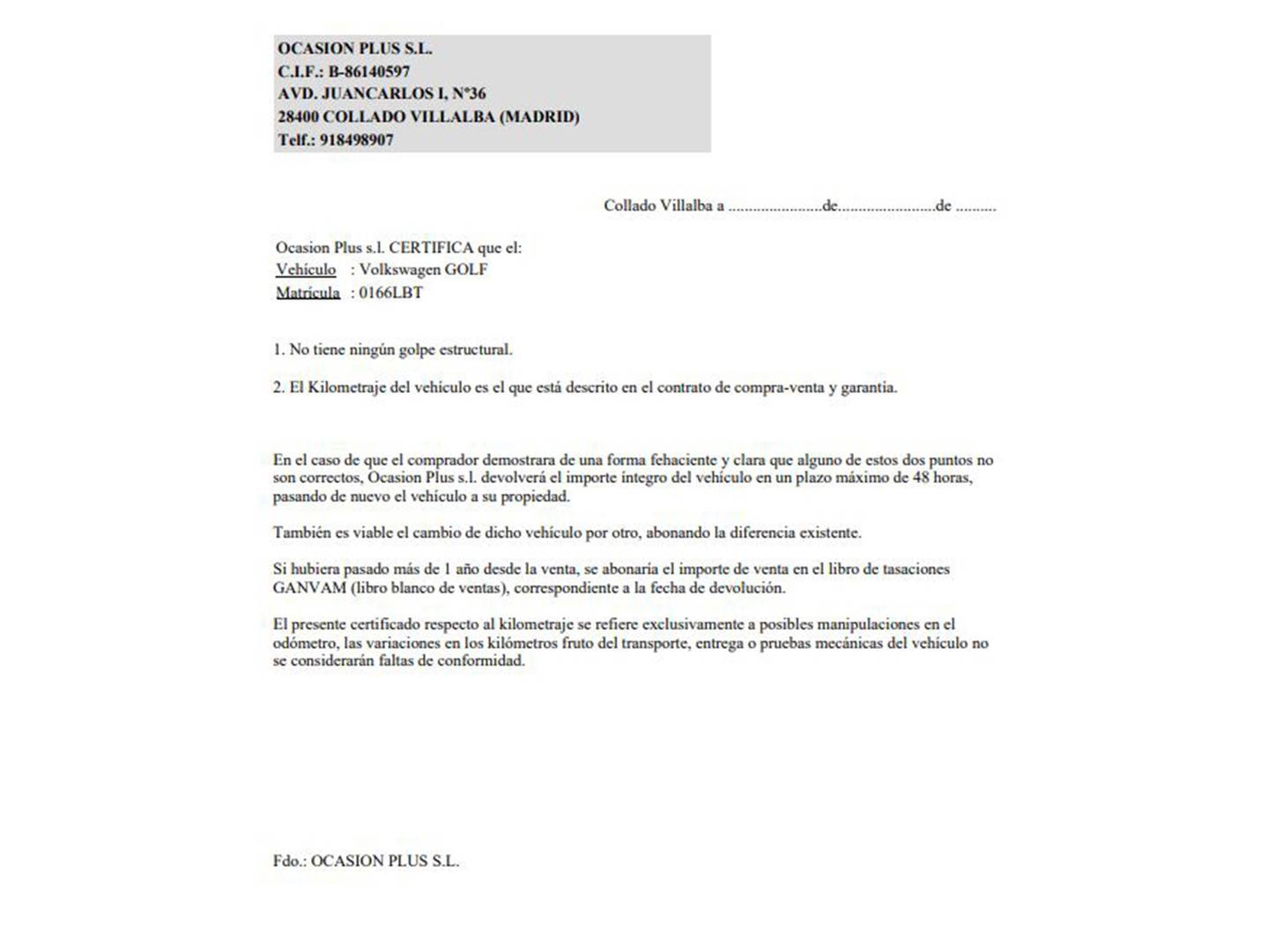 Foto del certificado del Volkswagen Golf Volkswagen Golf Variant Last Edition 1.6 TDI (115 CV)