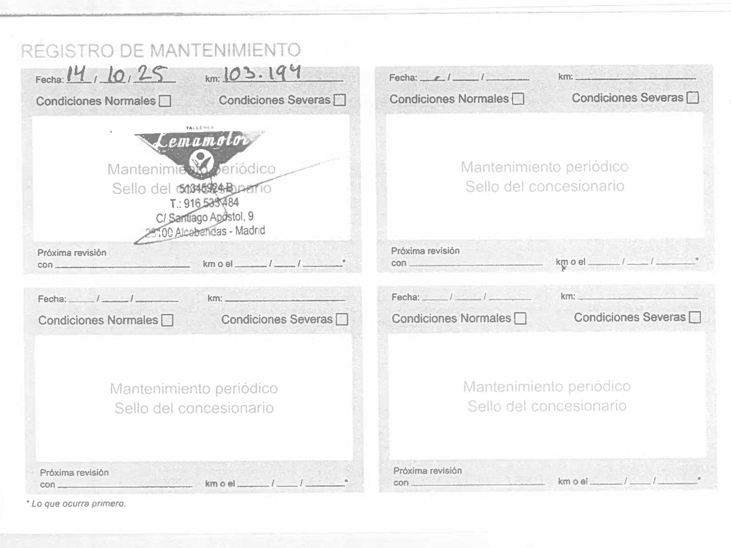 Foto del mantenimiento del Peugeot 3008 Peugeot 3008 PureTech 180 Allure EAT8 (180 CV)