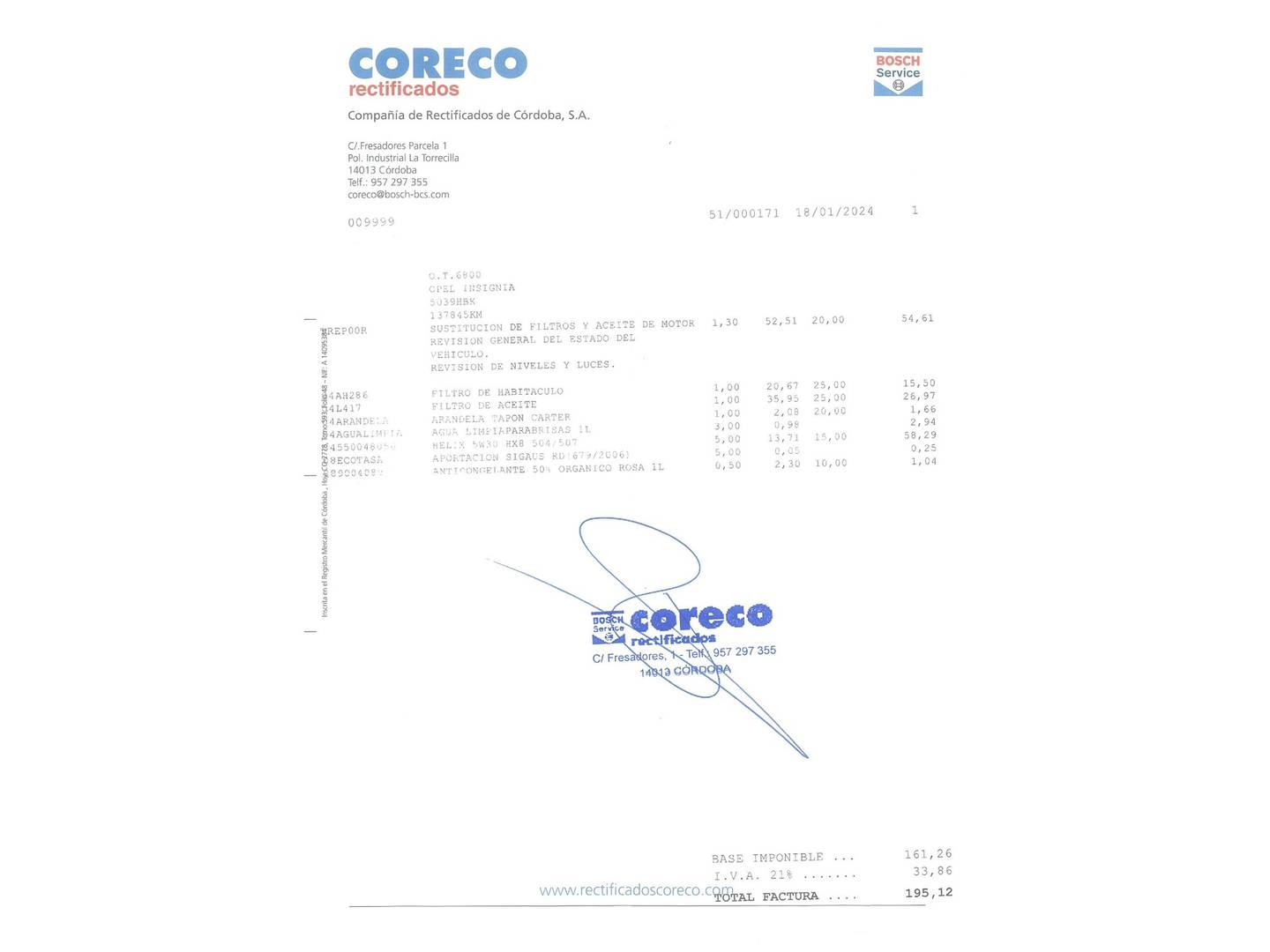 Foto del mantenimiento del Opel Insignia Opel Insignia 2.0 CDTI ecoFLEX Cosmo (130 CV)