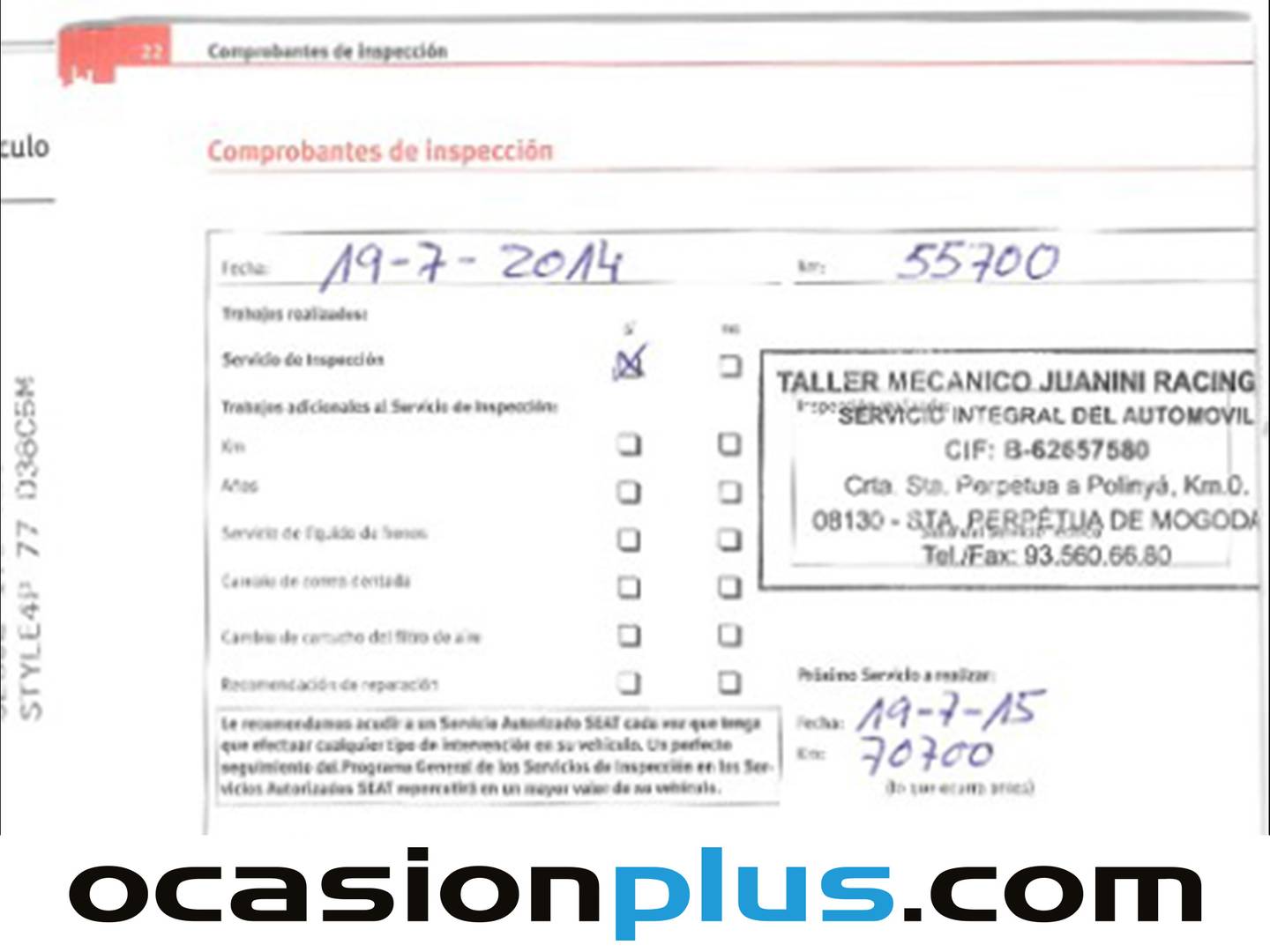 Foto del mantenimiento del Seat Altea XL Seat Altea XL 1.6 TDI E-Ecomotive Style (105 CV)