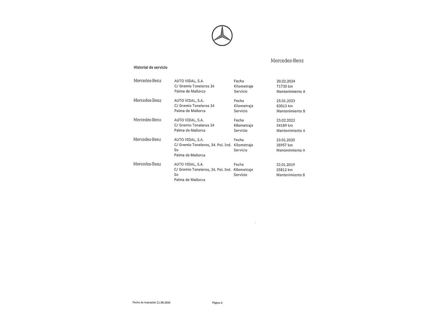 Foto del mantenimiento del Mercedes Clase C Mercedes Clase C 180 (156 CV)