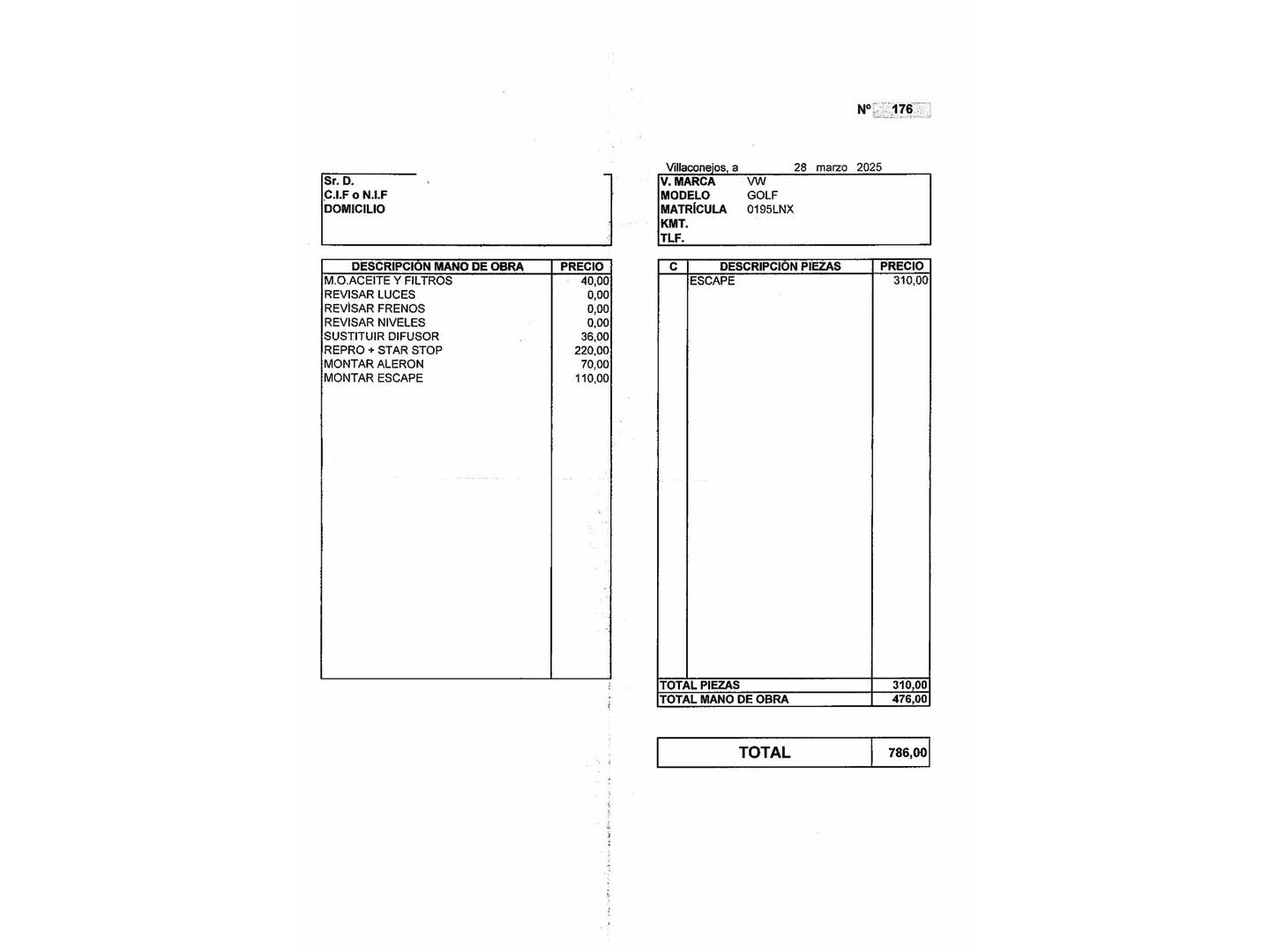 Foto del mantenimiento del Volkswagen Golf Volkswagen Golf GTI 2.0 TSI (245 CV) DSG