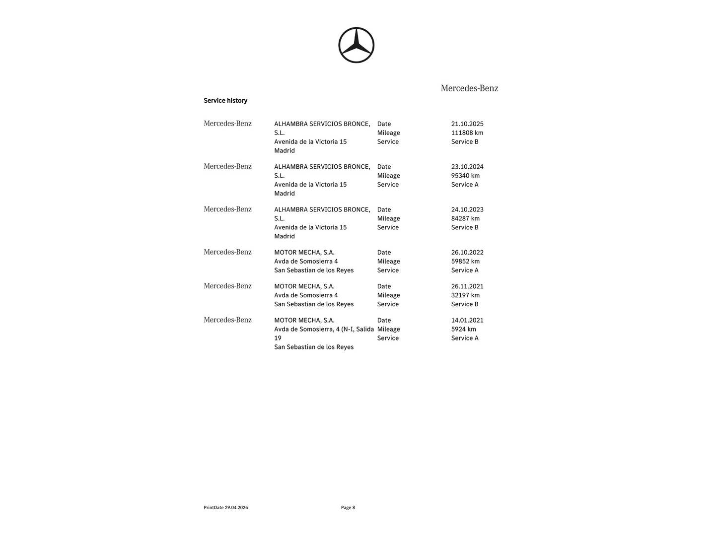 Foto del mantenimiento del Mercedes Clase C Mercedes Clase C Clase C Estate 220 d (194 CV) Pack AMG