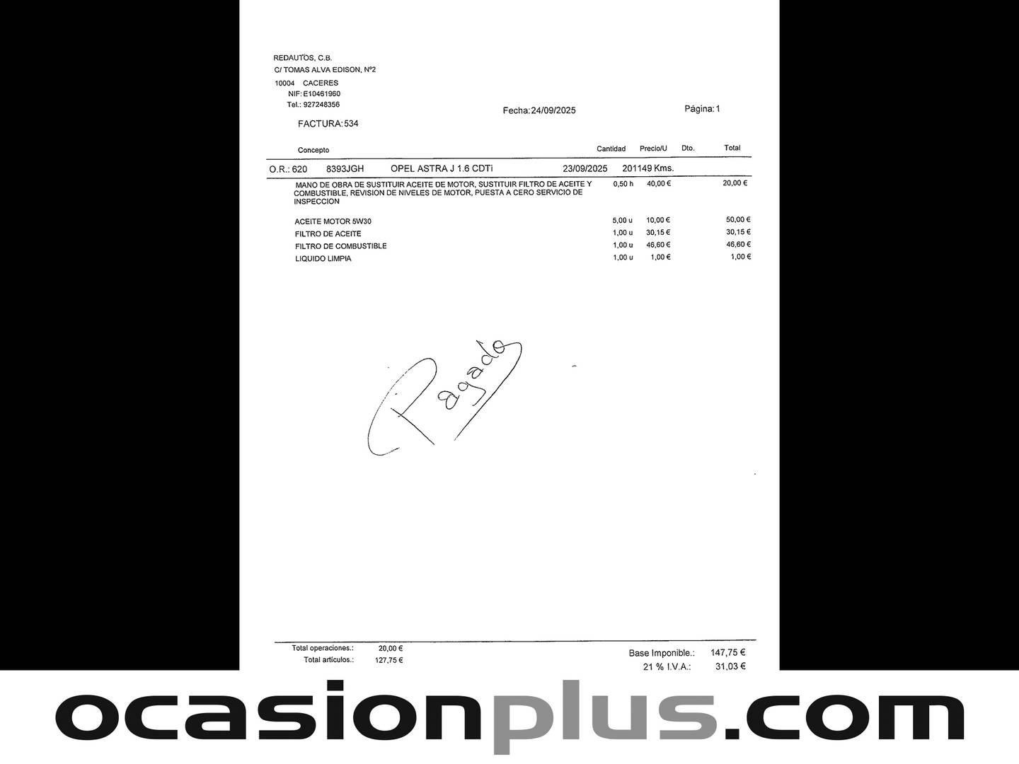 Foto del mantenimiento del Opel Astra Opel Astra Sports Tourer 1.6 CDTI S&S Excellence (136 CV)
