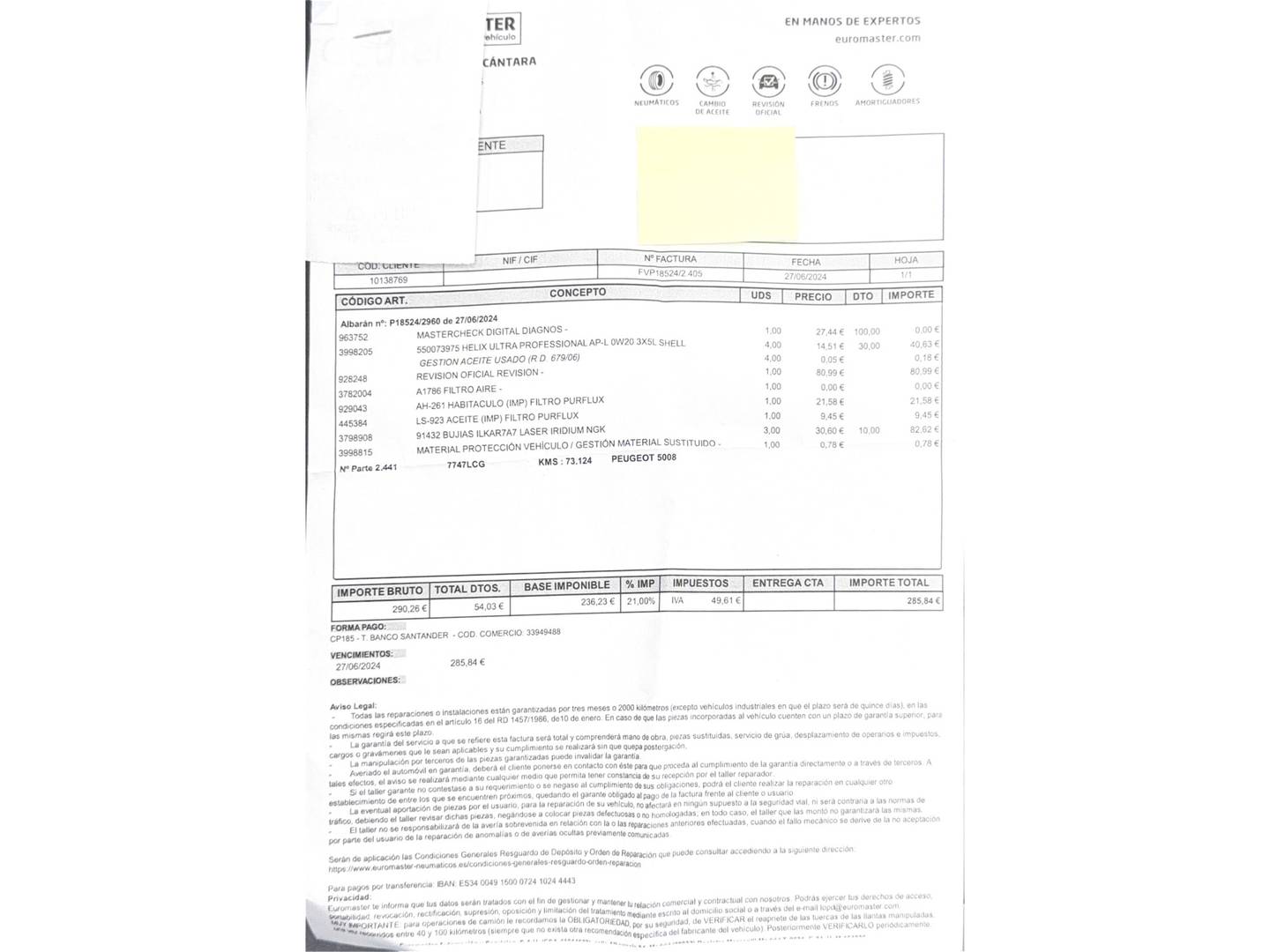 Foto del mantenimiento del Peugeot 5008 Peugeot 5008 PureTech 130 Active (130 CV)