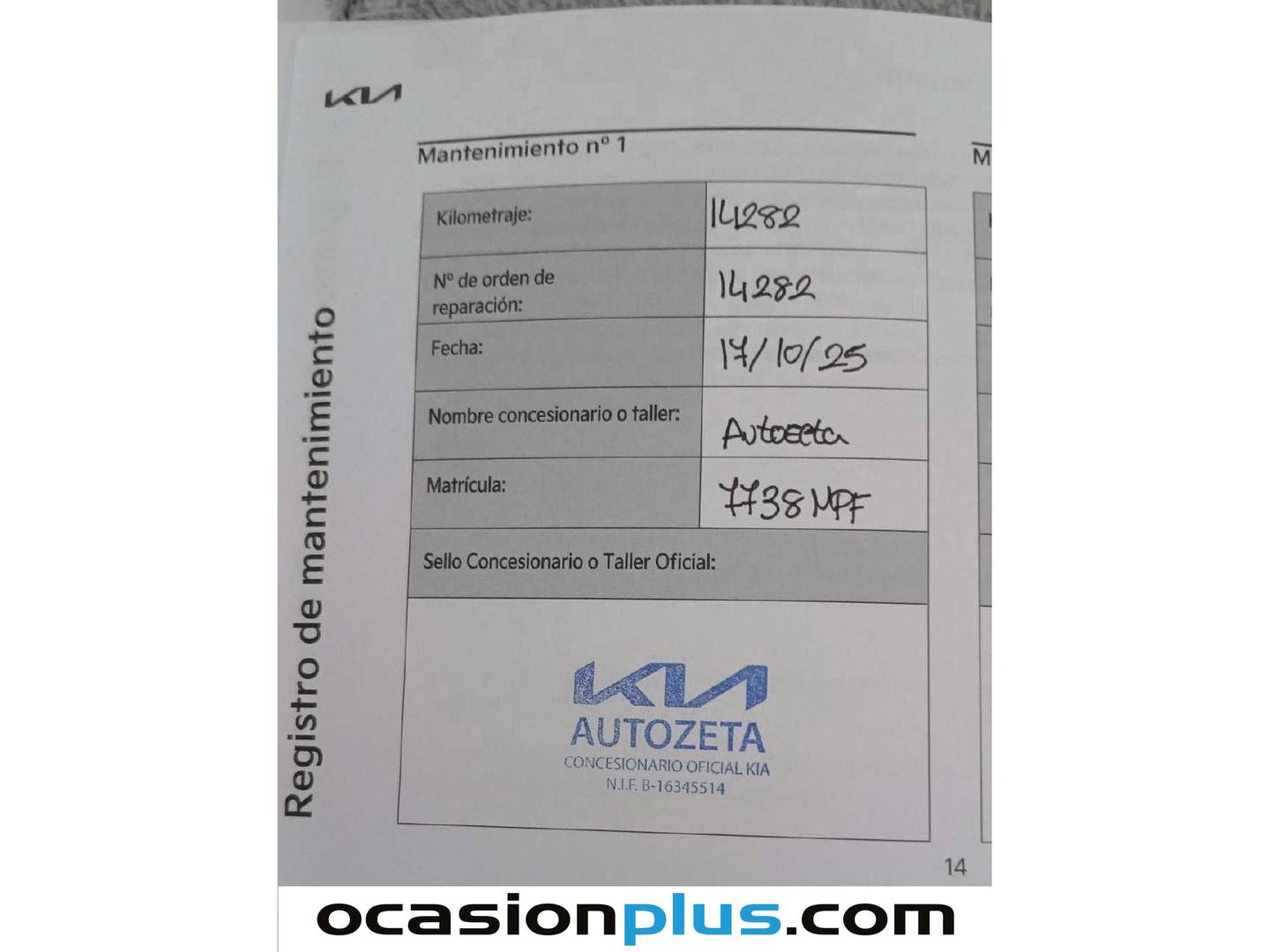 Foto del mantenimiento del KIA Stonic KIA Stonic 1.0 T-GDi MHEV Drive (100 CV)