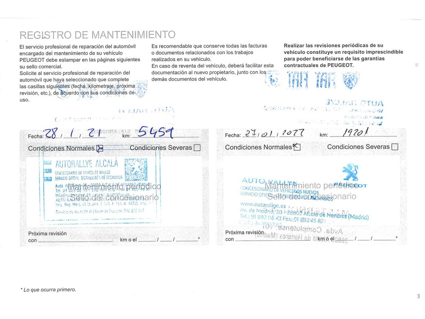 Foto del mantenimiento del Peugeot 3008 Peugeot 3008 BlueHDI 130 S&S GT Line EAT8 (130 CV)
