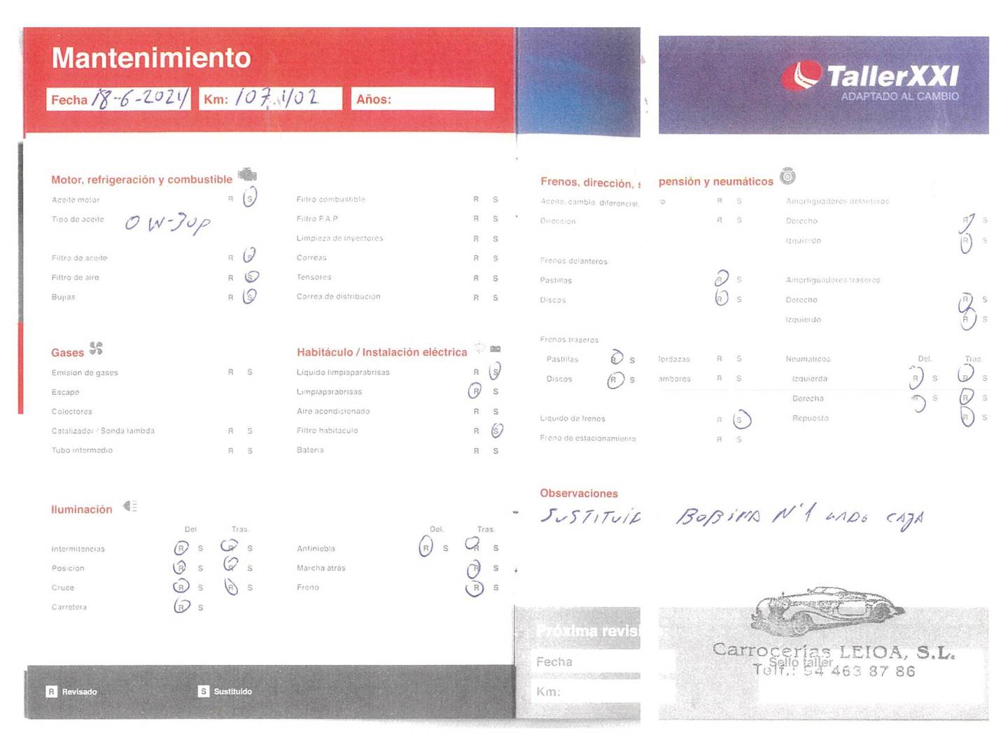 Foto del mantenimiento del Citroën Grand C4 Picasso Citroën Grand C4 Picasso PureTech 130 S&S 6v Seduction (130 CV) 7 Plazas