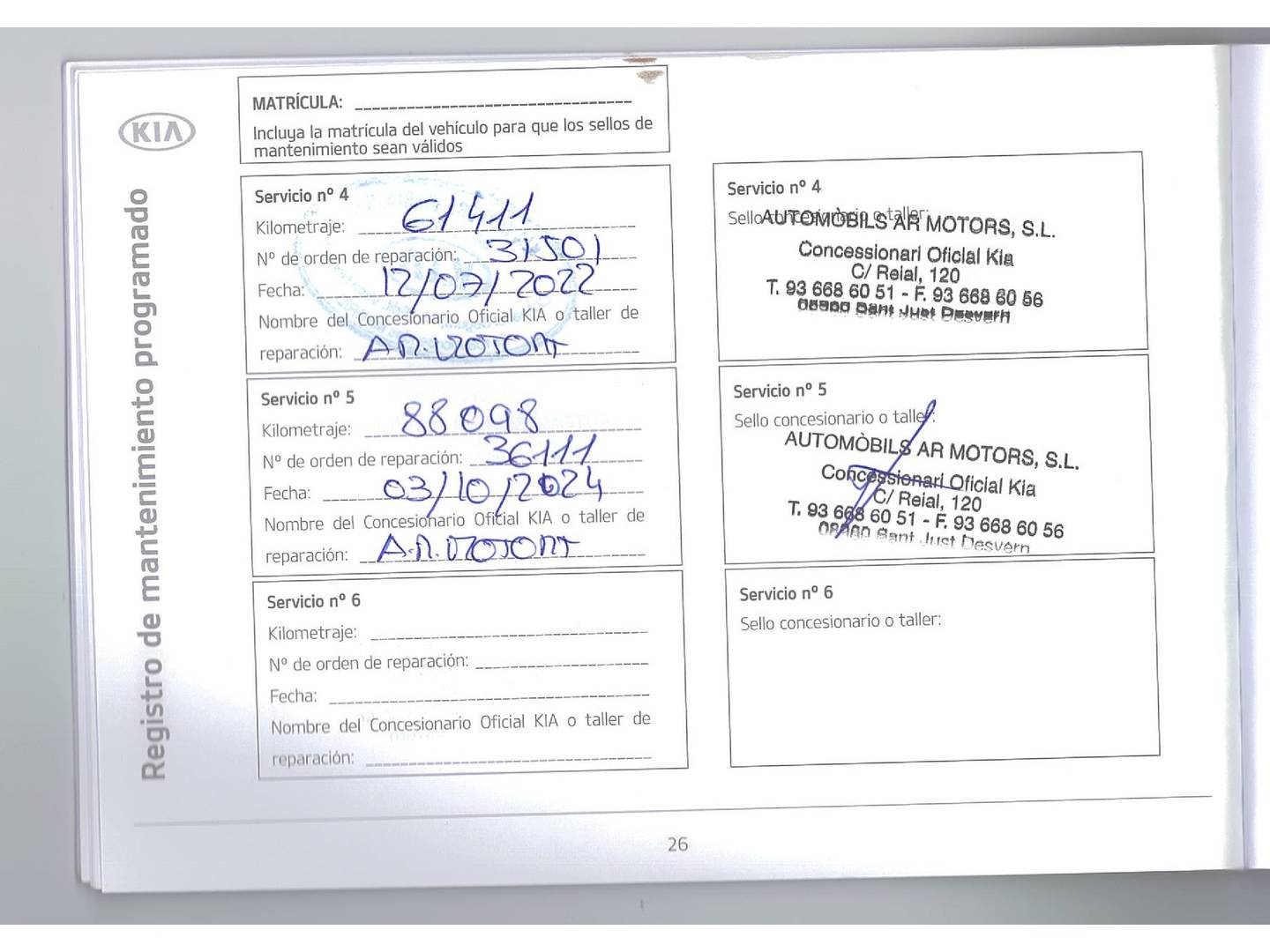 Foto del mantenimiento del KIA Carens KIA Carens 1.7 CRDi VGT Concept Eco-Dynamics (115 CV) 7 Plazas