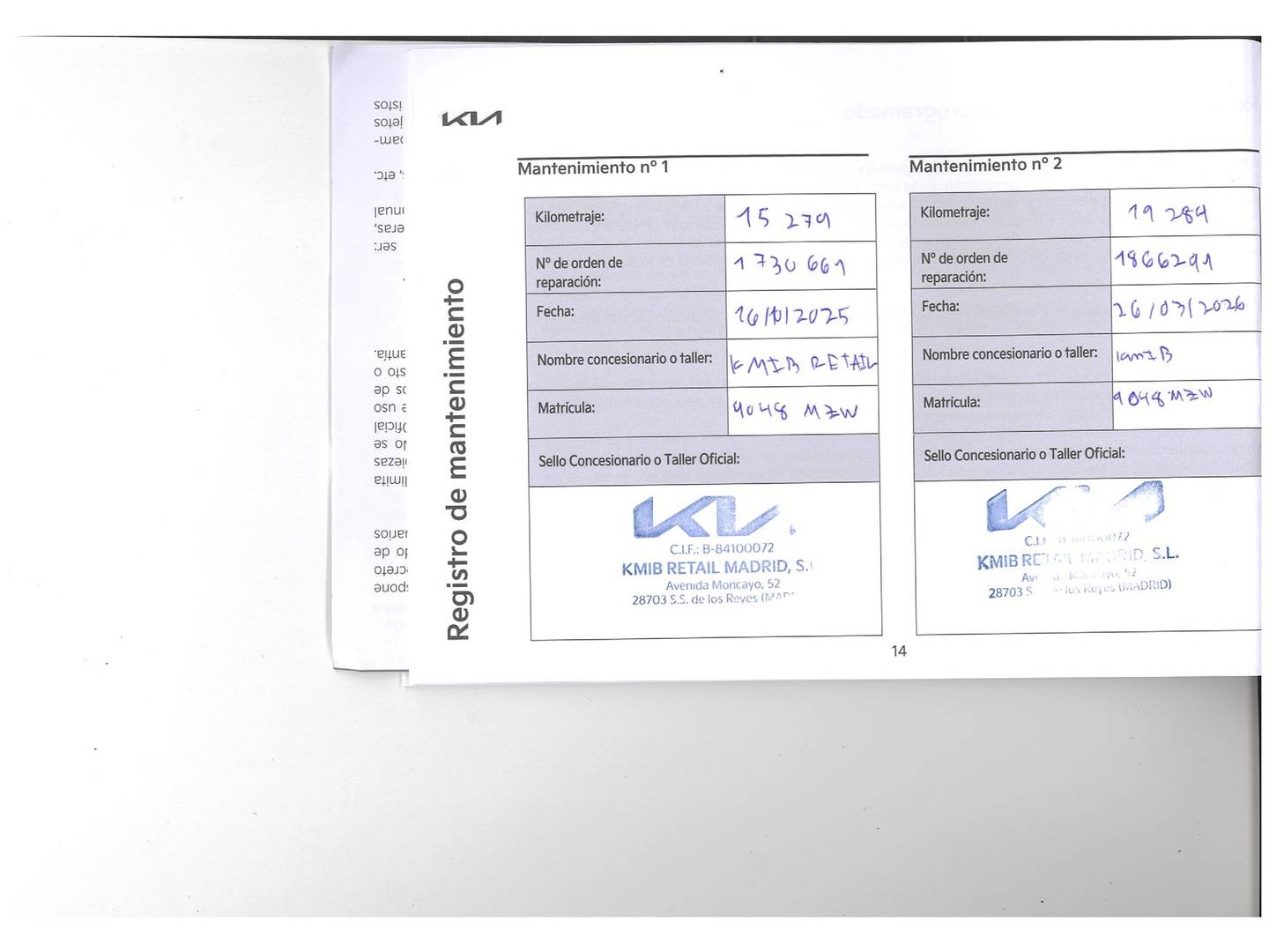Foto del mantenimiento del KIA Ceed KIA Ceed 1.0 T-GDI Drive (100 CV)