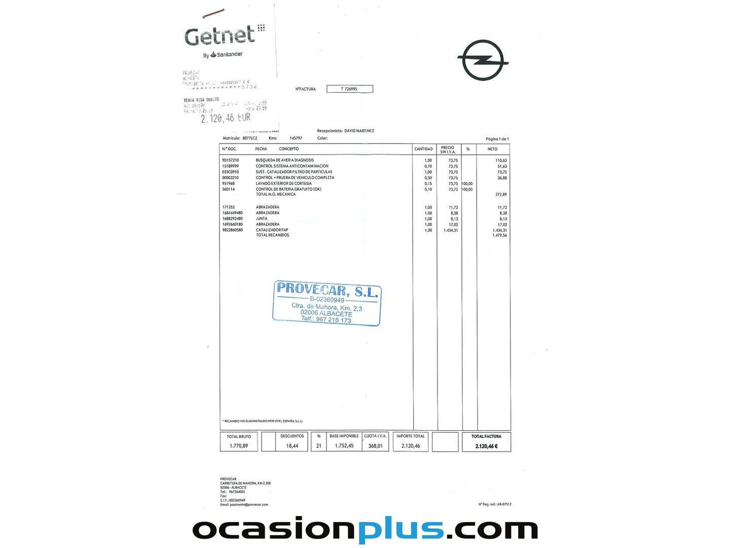 Foto del mantenimiento del Opel Combo Life Opel Combo Life 1.5 TD S&S Selective XL (131 CV)