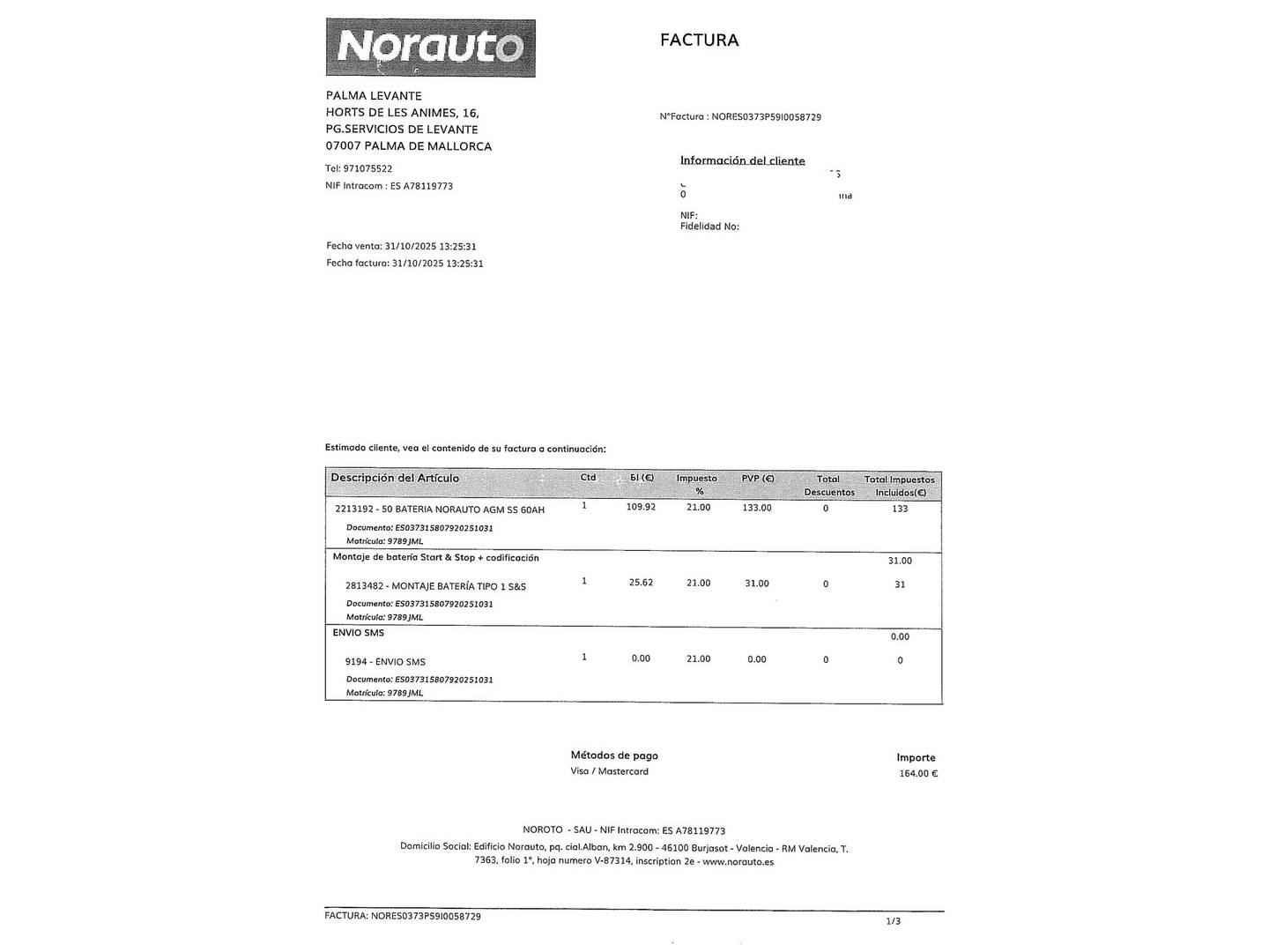 Foto del mantenimiento del Fiat 500L Fiat 500L 1.3 MultiJet II S&S Pop Star (85 CV)
