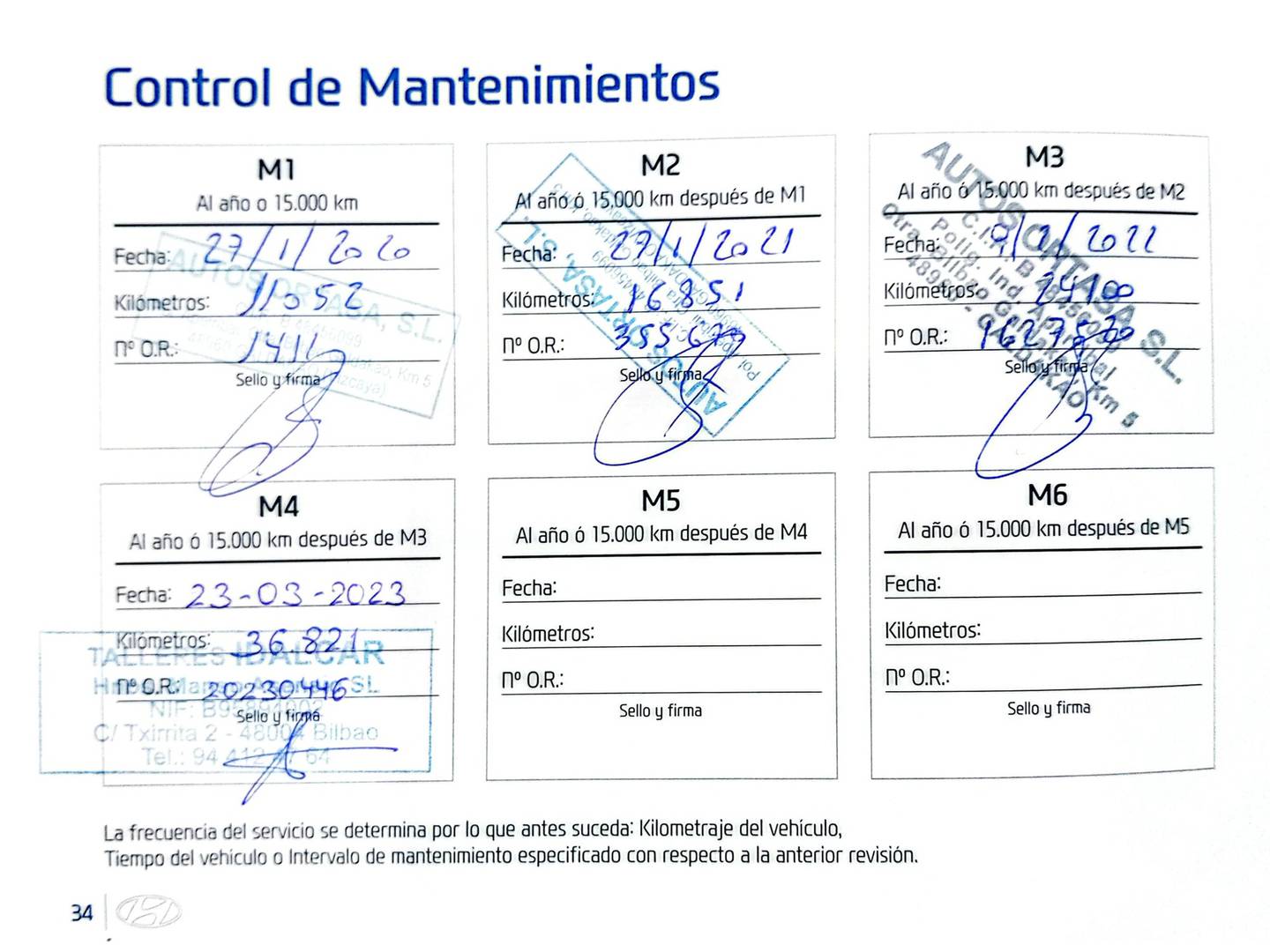 Foto del mantenimiento del Hyundai Kona Hyundai Kona 1.0 TGDI Klass 4x2 (120 CV)