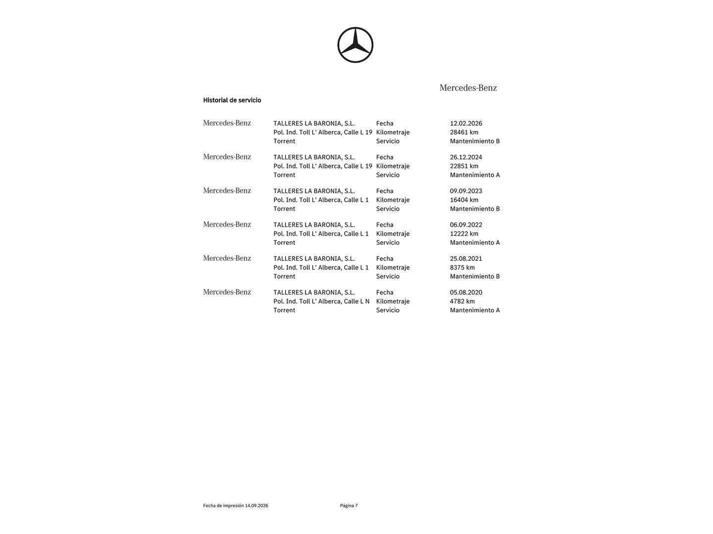 Foto del mantenimiento del Mercedes Clase C Mercedes Clase C Coupe 220 d (194 CV)