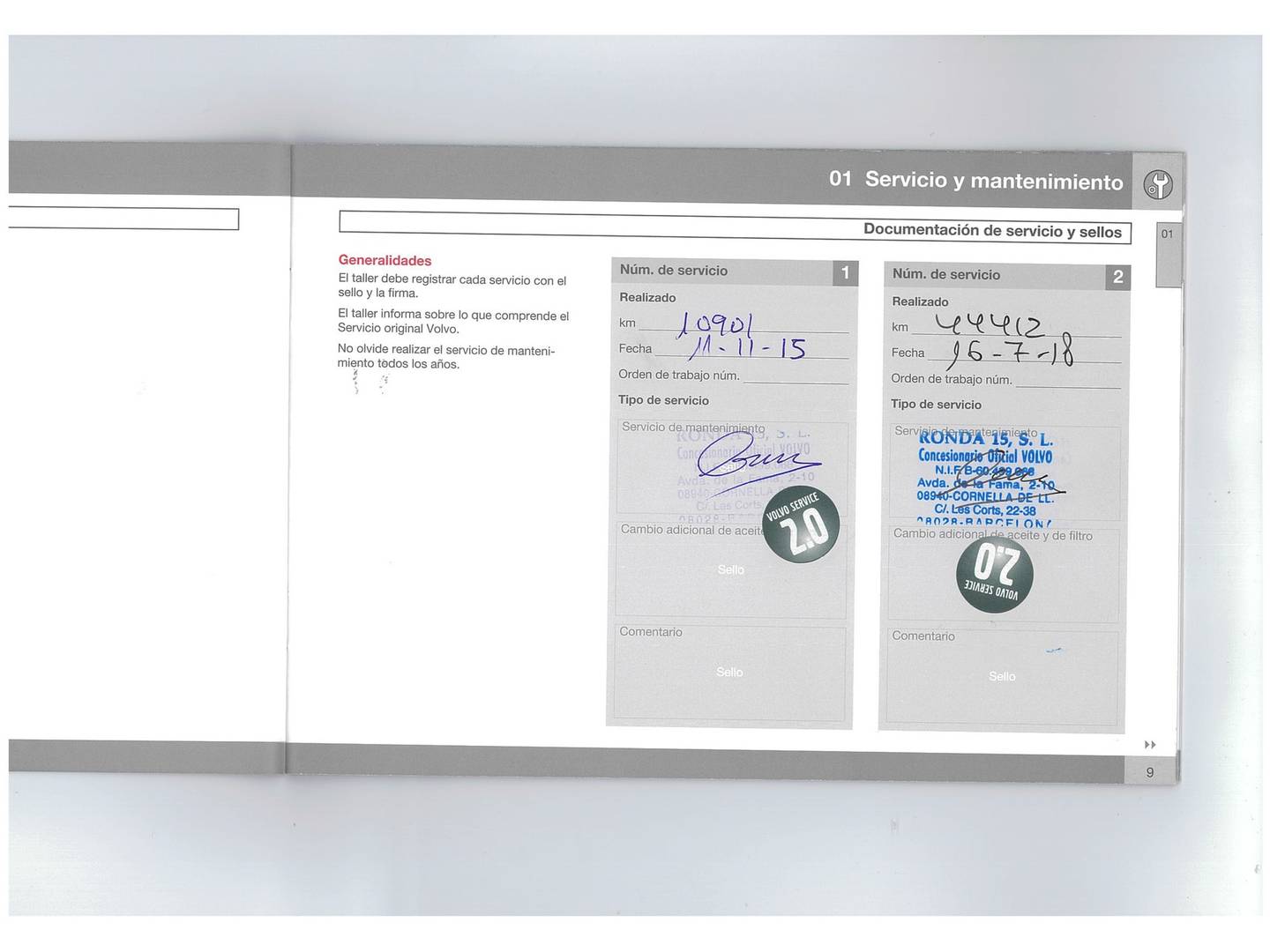 Foto del mantenimiento del Volvo XC60 Volvo XC60 D3 Kinetic (136 CV)