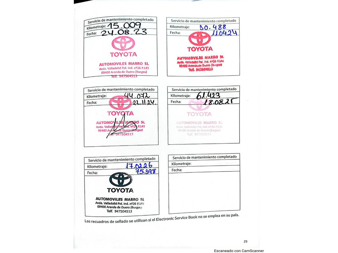 Foto del mantenimiento del Toyota C-HR Toyota C-HR 1.8 125H Advance (122 CV)