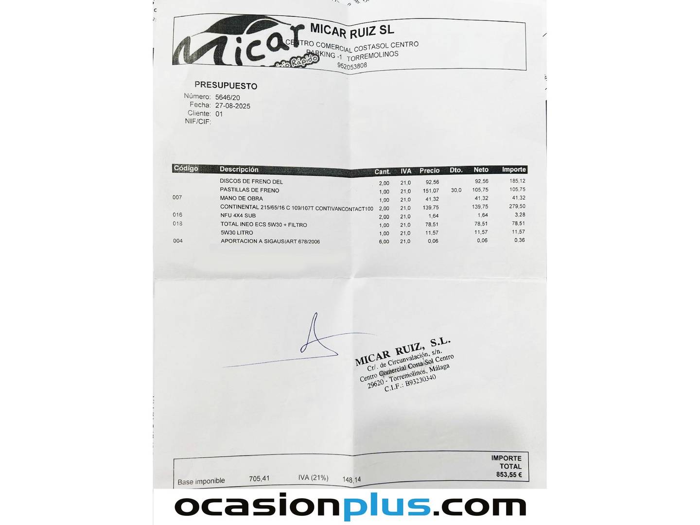 Foto del mantenimiento del Renault Trafic Renault Trafic Passenger Passenger dCi 145 Combi9 TT Energy L (145 CV) 9 Plazas