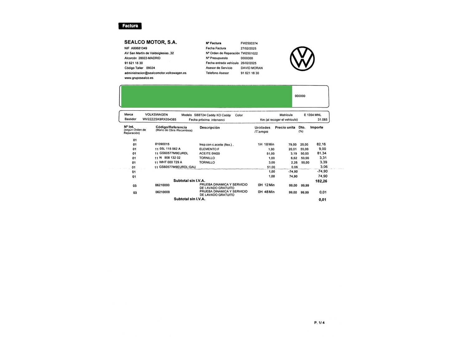 Foto Volkswagen Caddy Volkswagen Caddy Maxi Origin 2.0 TDI (102 CV) 7 Plazas