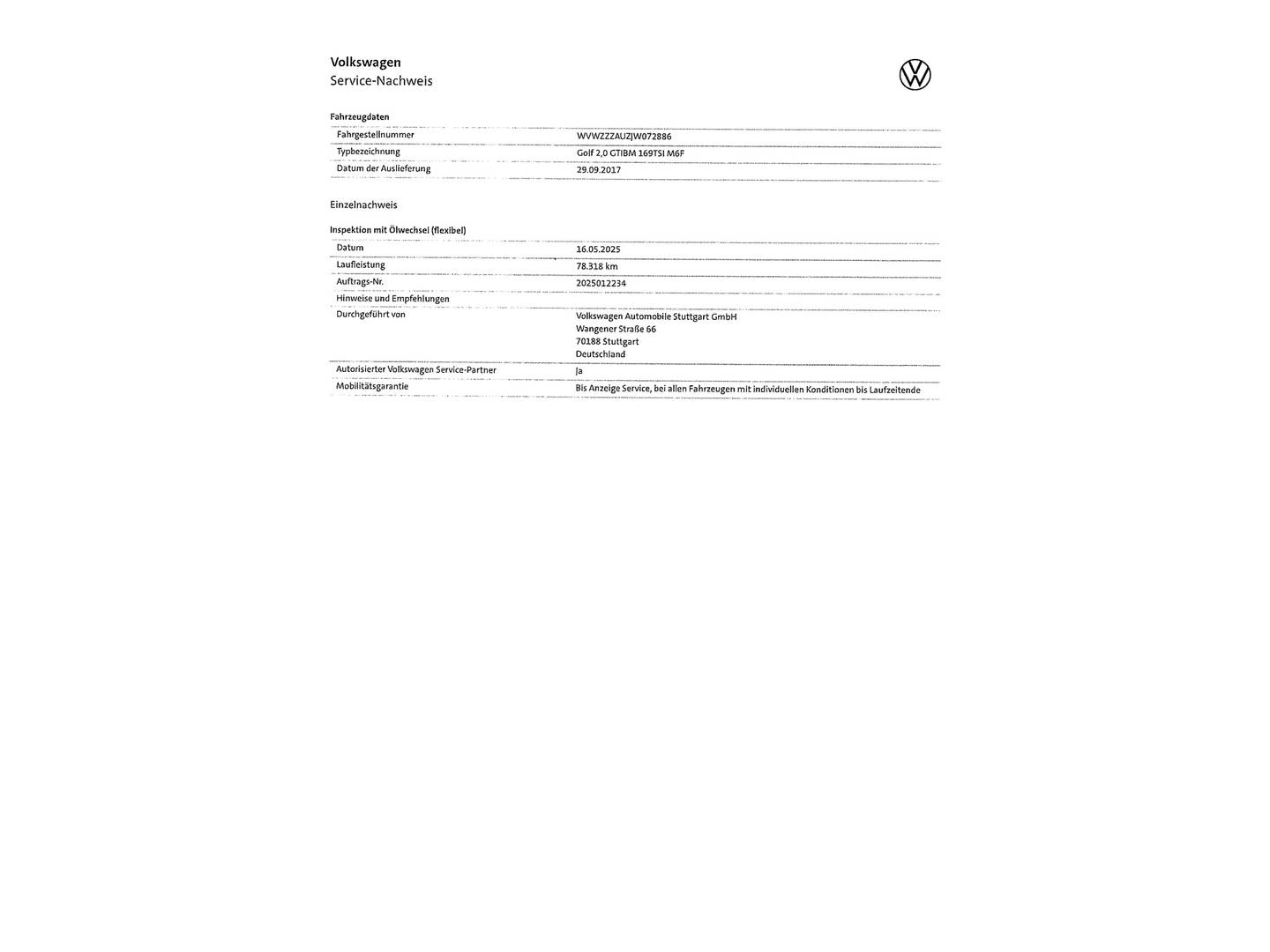 Foto del mantenimiento del Volkswagen Golf Volkswagen Golf GTI 2.0 TSI (230 CV)