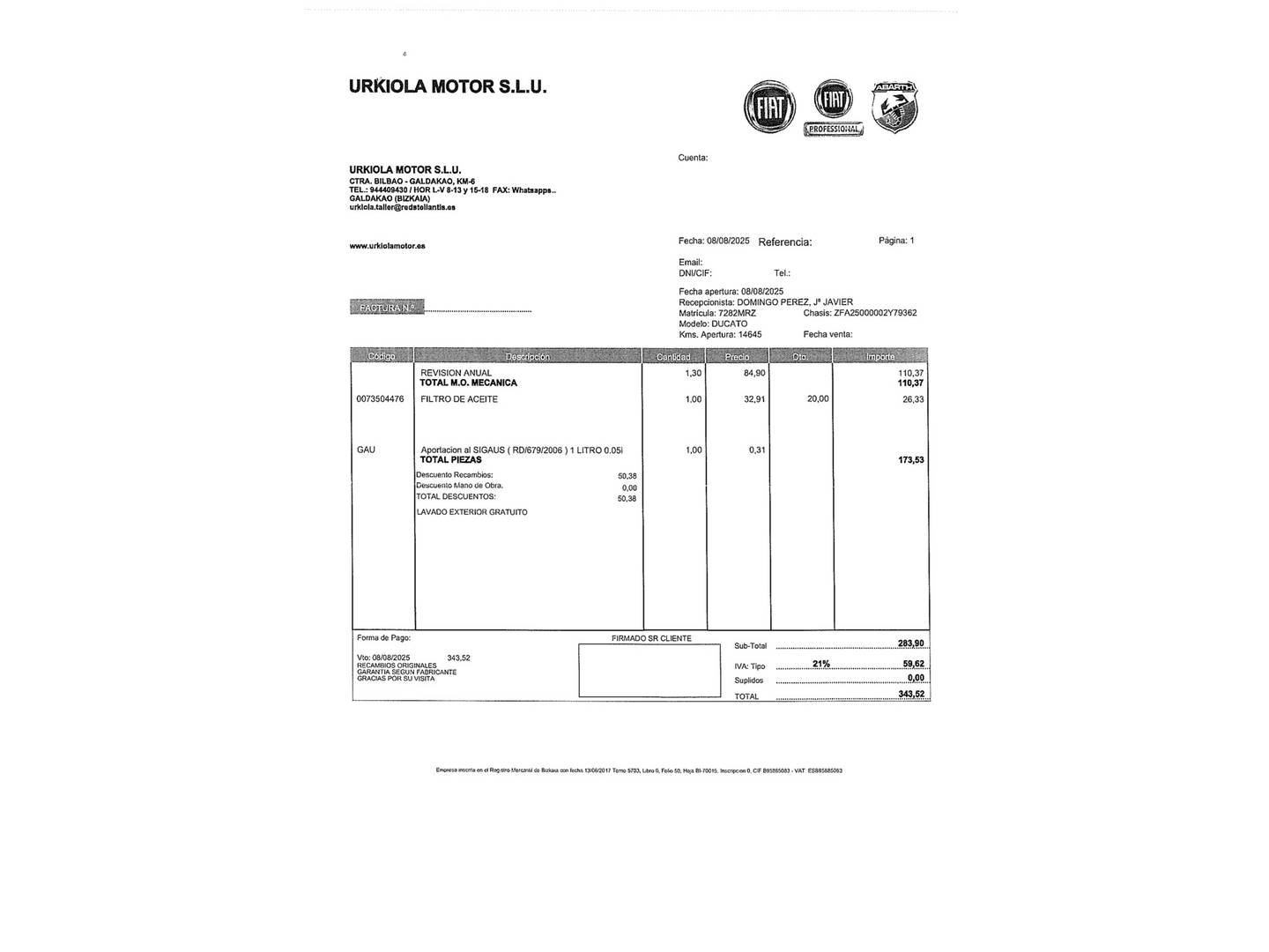 Foto del mantenimiento del Benimar BENIVAN Benimar BENIVAN B120 ES (140 CV) 4 Plazas